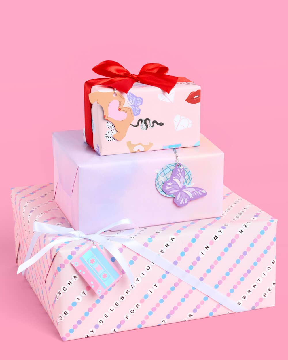 Gifting Era Wrapping Paper Set - 12 sheets + 16 tags, Christmas Gifting