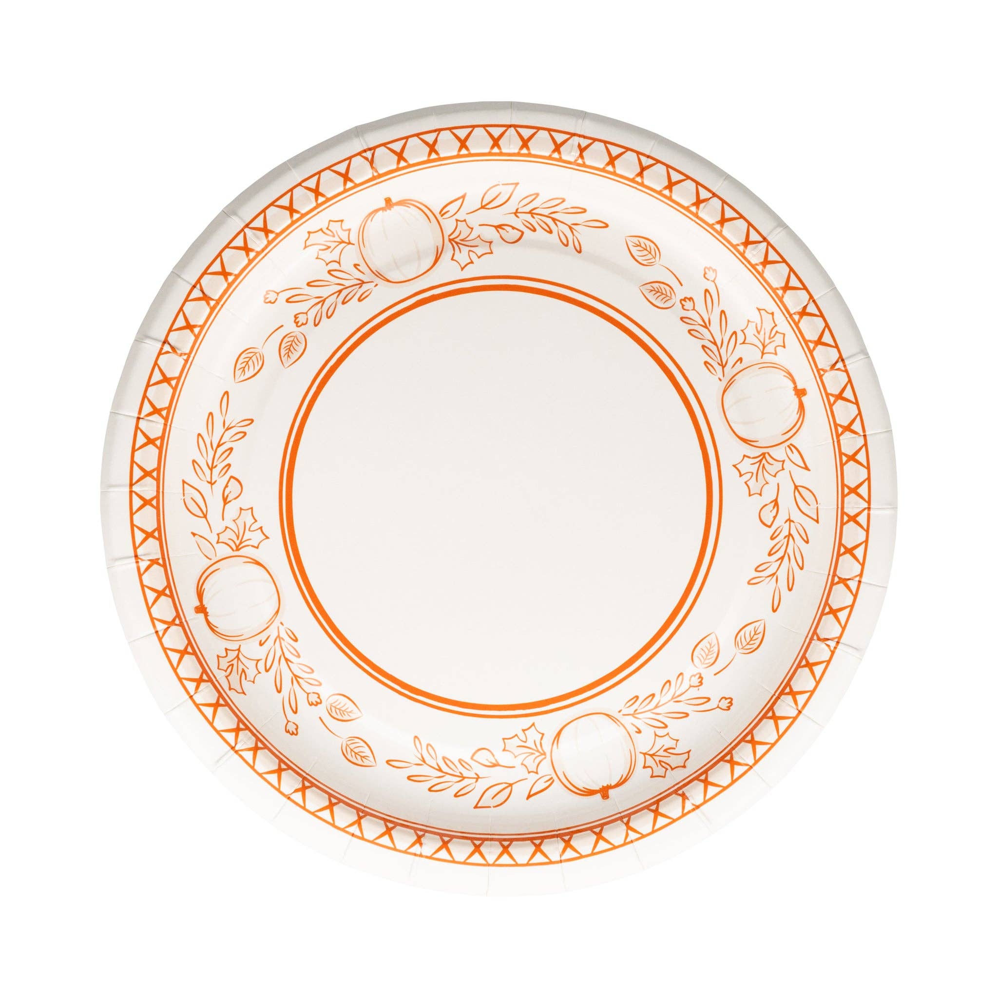 FAL1241 - Falloween Pumpkin Round Dessert 8" Paper Plate