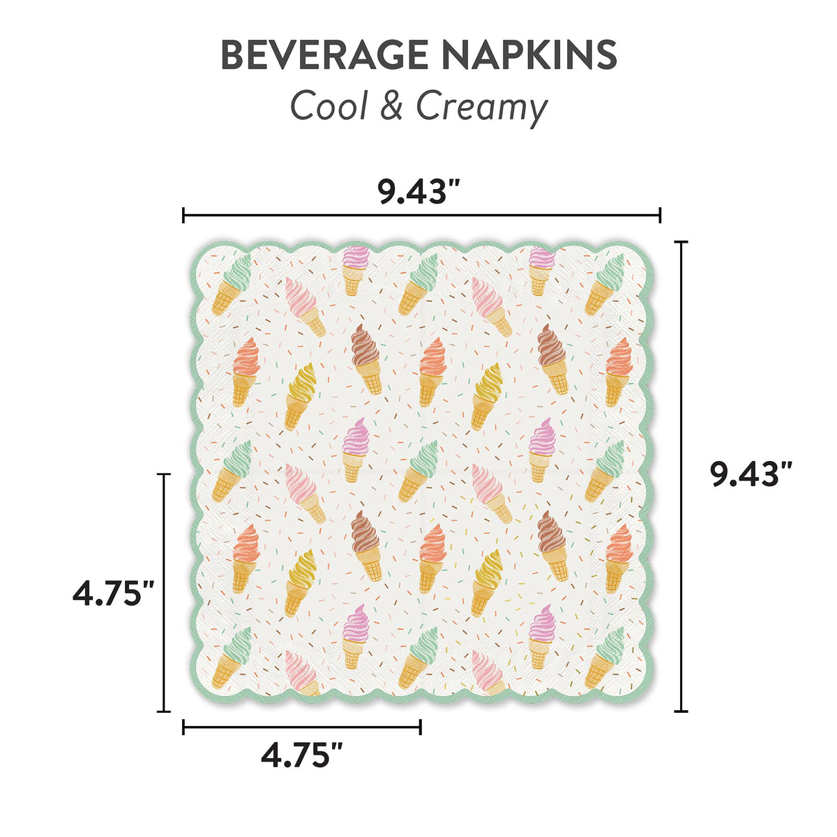 Cool & Creamy Scalloped Beverage Napkins