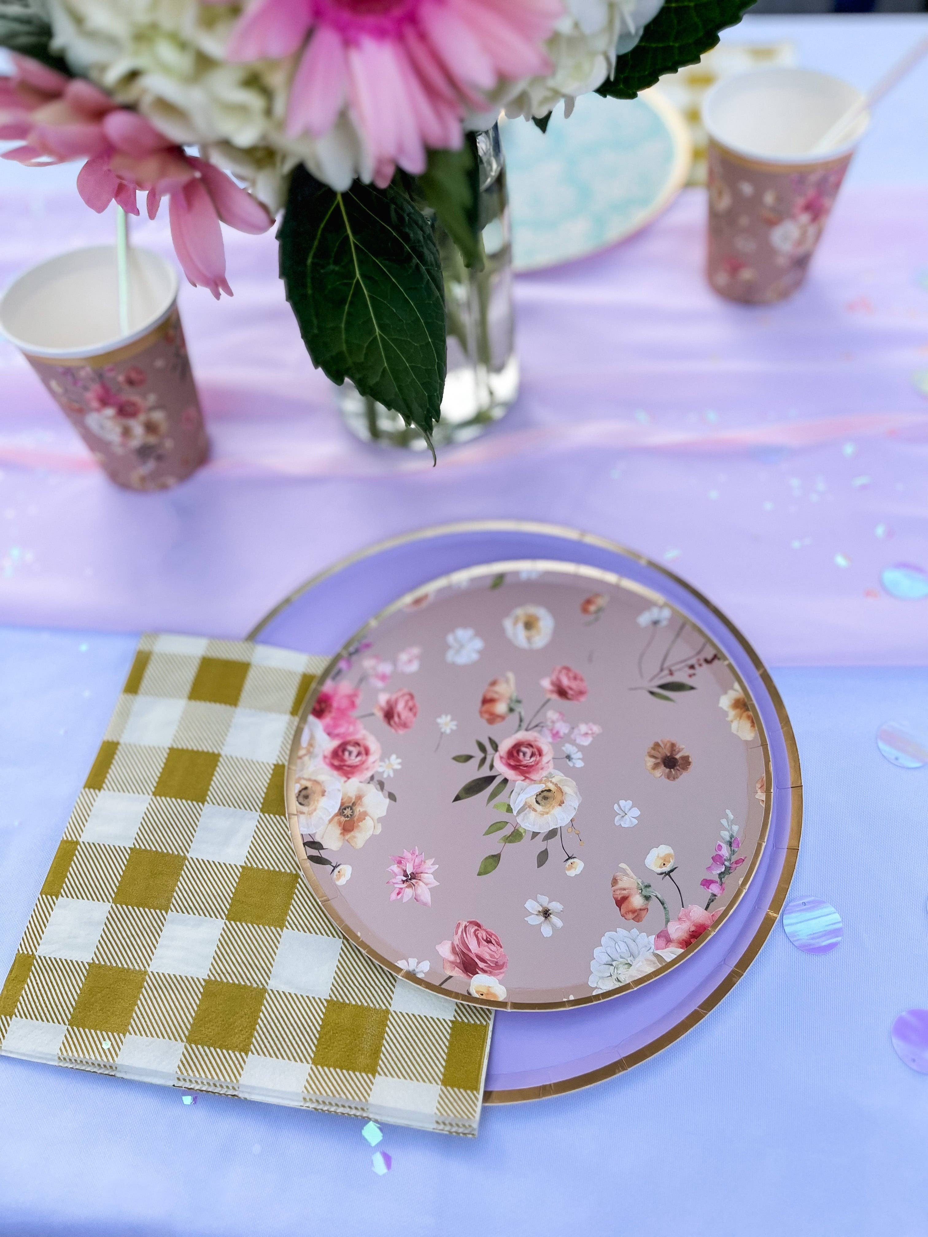 Floral Beige Plate, Small