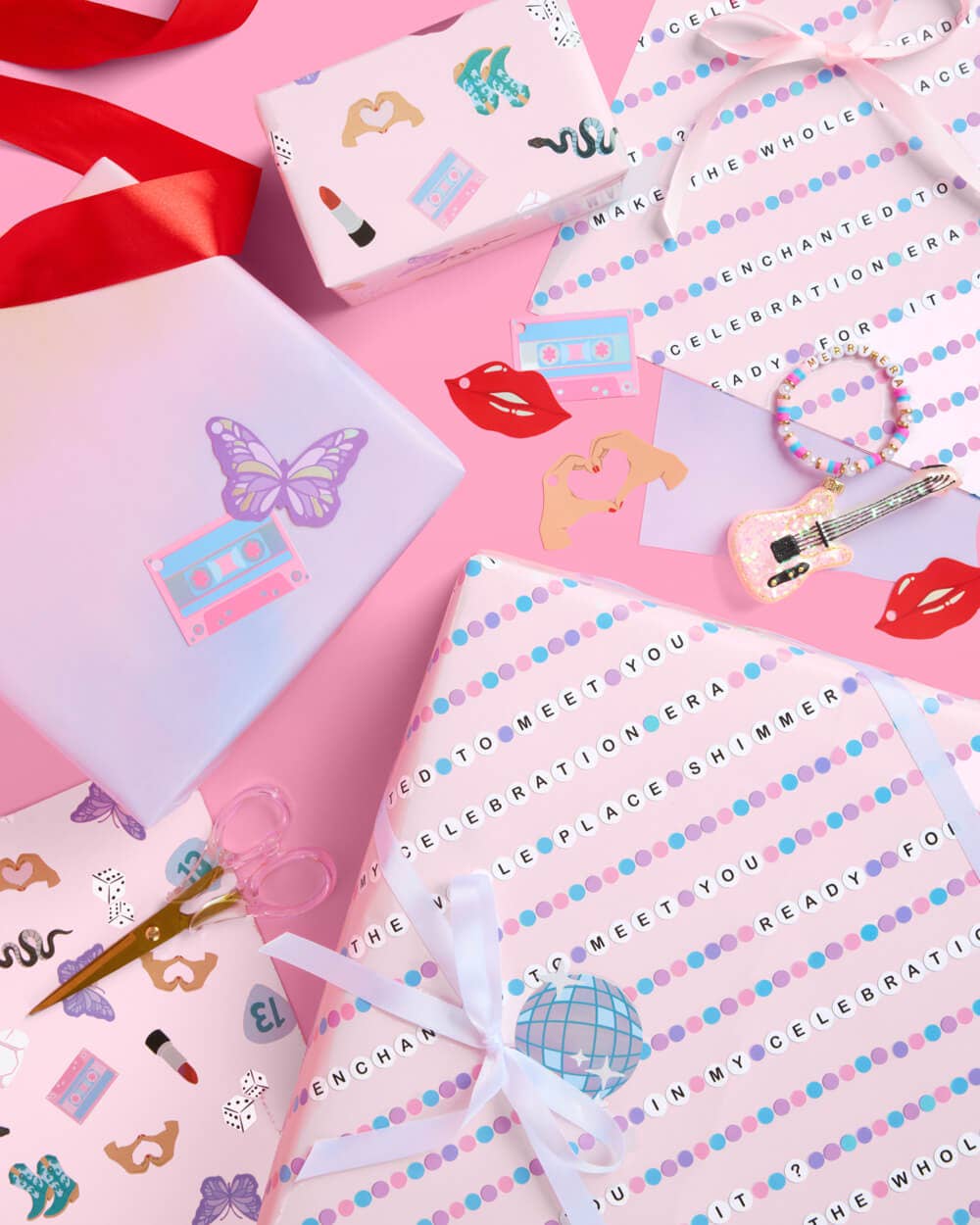 Gifting Era Wrapping Paper Set - 12 sheets + 16 tags, Christmas Gifting