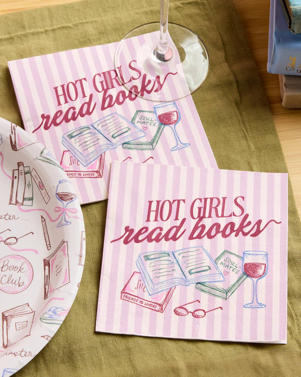 Hot Girls Book Club Napkins | book party, bookish
