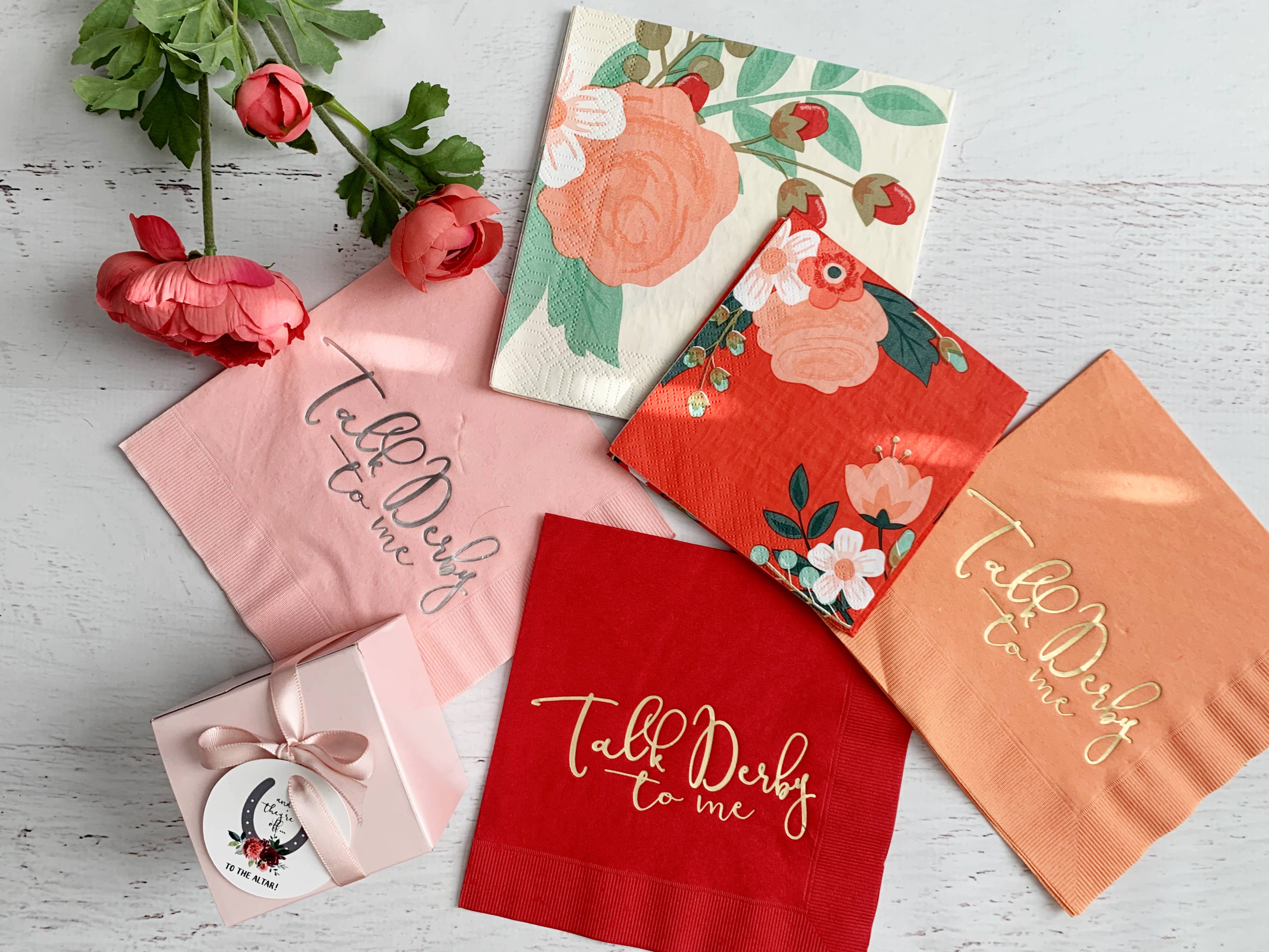 Red Talk Derby to Me Kentucky Derby Luncheon Napkins