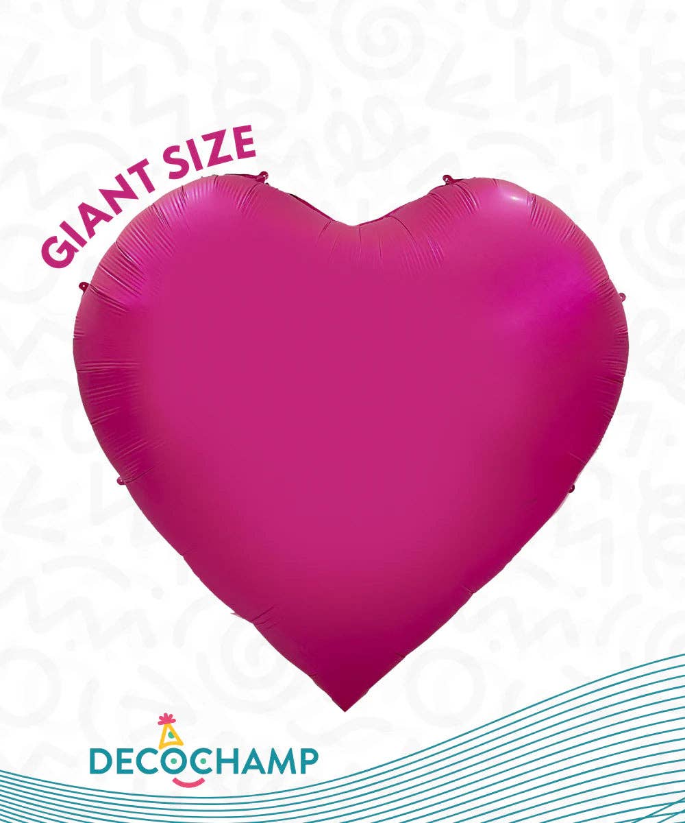 Jumbo Satin Pink DecoHeart Foil Balloon - 68 in. - DecoChamp