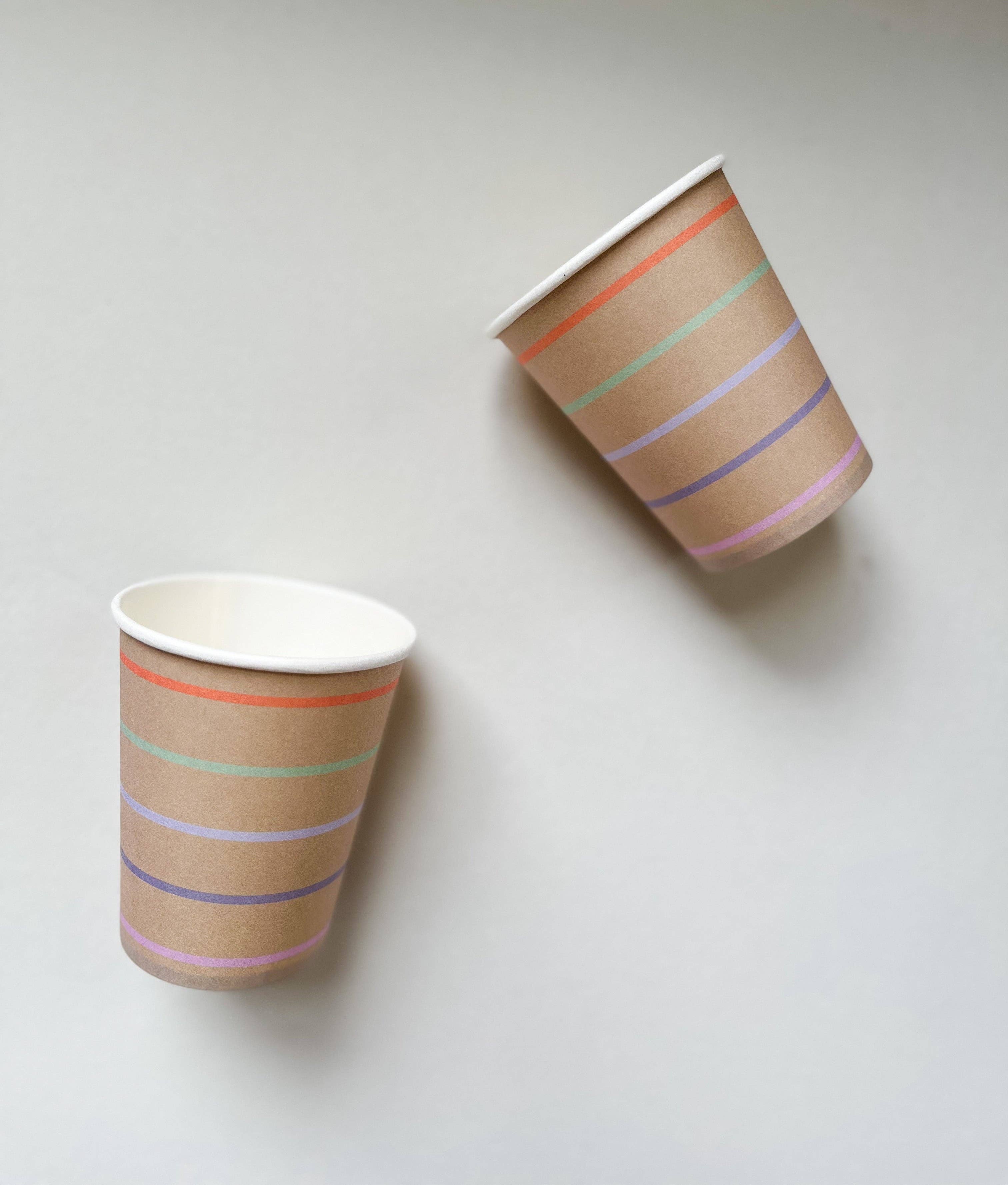 Tan Striped Cups