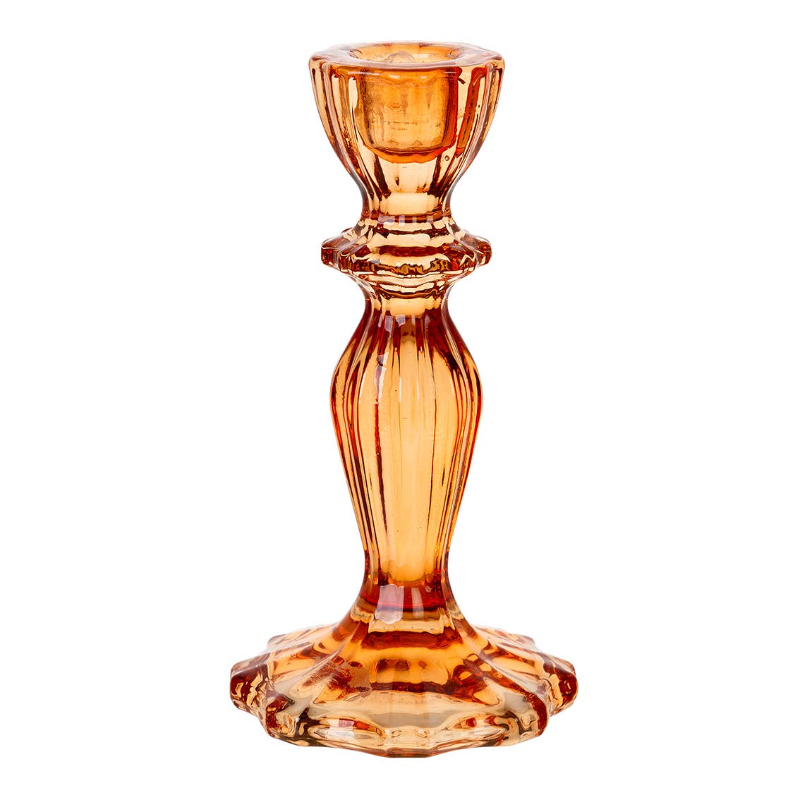 Orange Glass Candle Holder | Summer | Halloween | Fall |