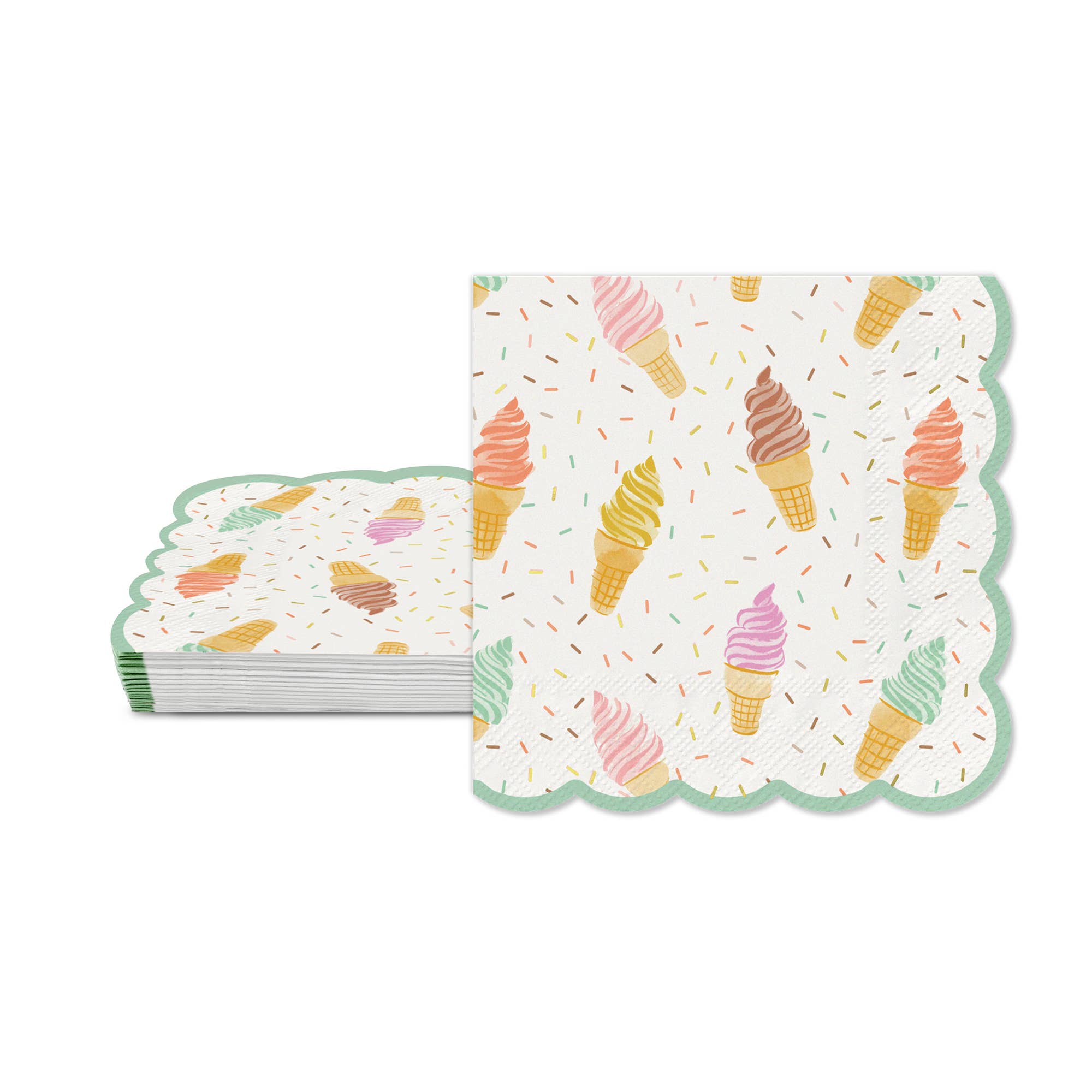 Cool & Creamy Scalloped Beverage Napkins
