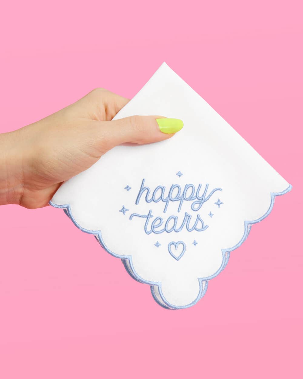 Happy Tears Handkerchief - embroidered handkerchief