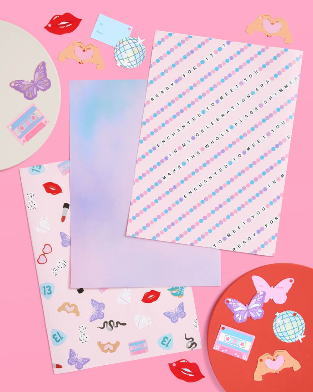 Gifting Era Wrapping Paper Set - 12 sheets + 16 tags, Christmas Gifting