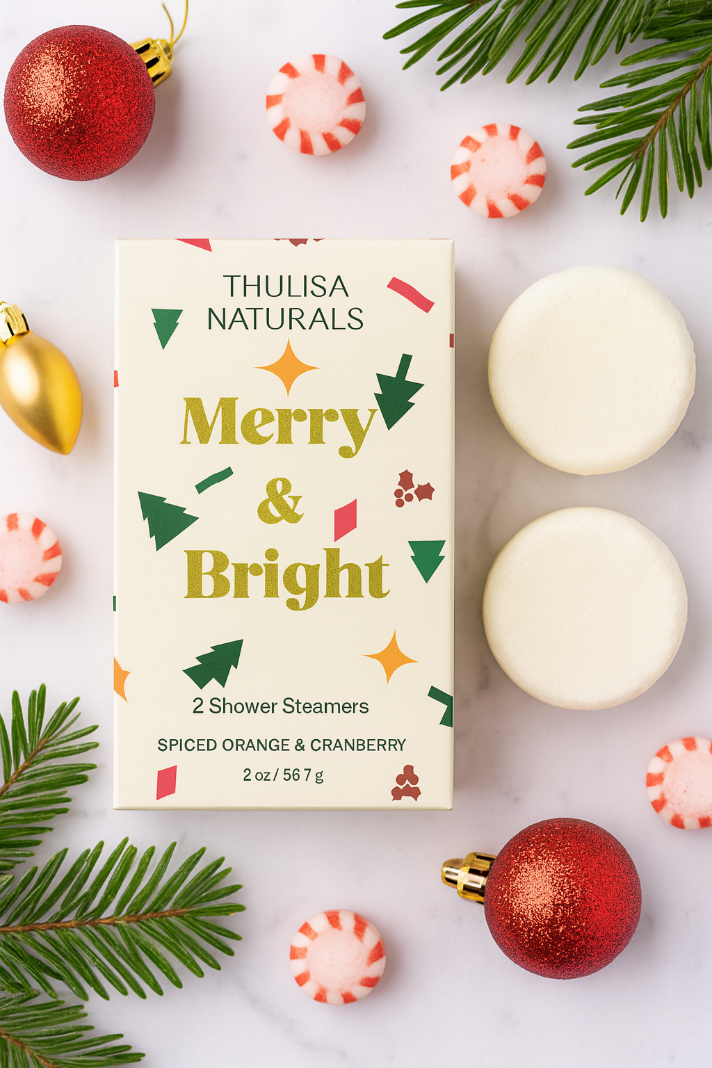 Christmas Shower steamers | 2 pack Spiced Orange + Cranberry