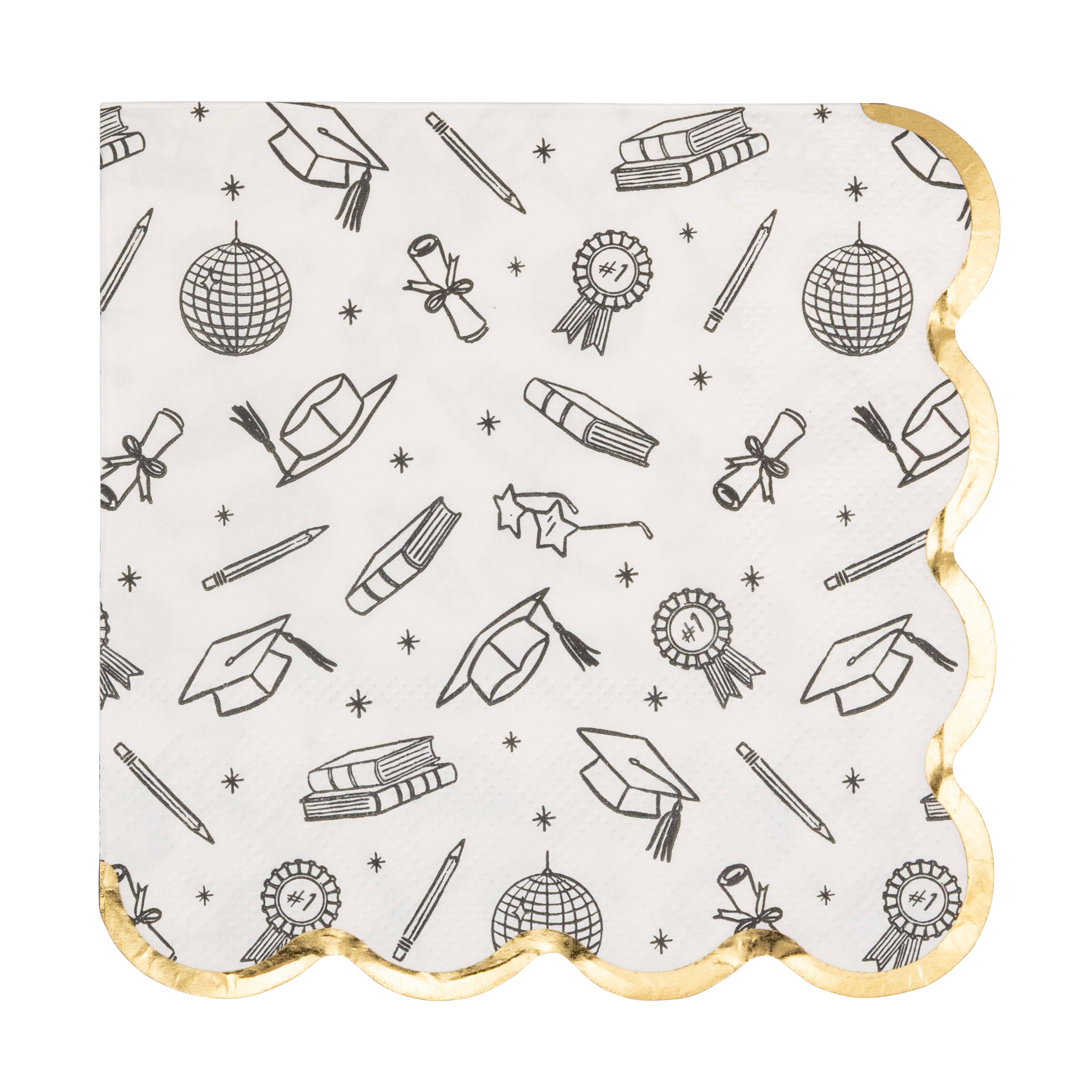 GRD1234 - Grad Icon Foil Napkin Cocktail