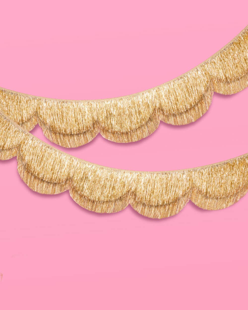 Stay Golden Fringe - scalloped banner, gold, 5 feet