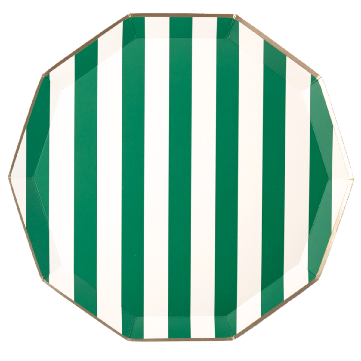 EMERALD GREEN SIGNATURE CABANA STRIPE PLATES