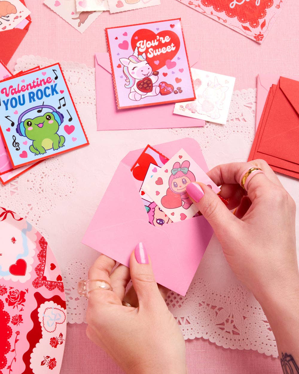 Valentine Kawaii V-Day Card Set | kawaii, mochi, kids