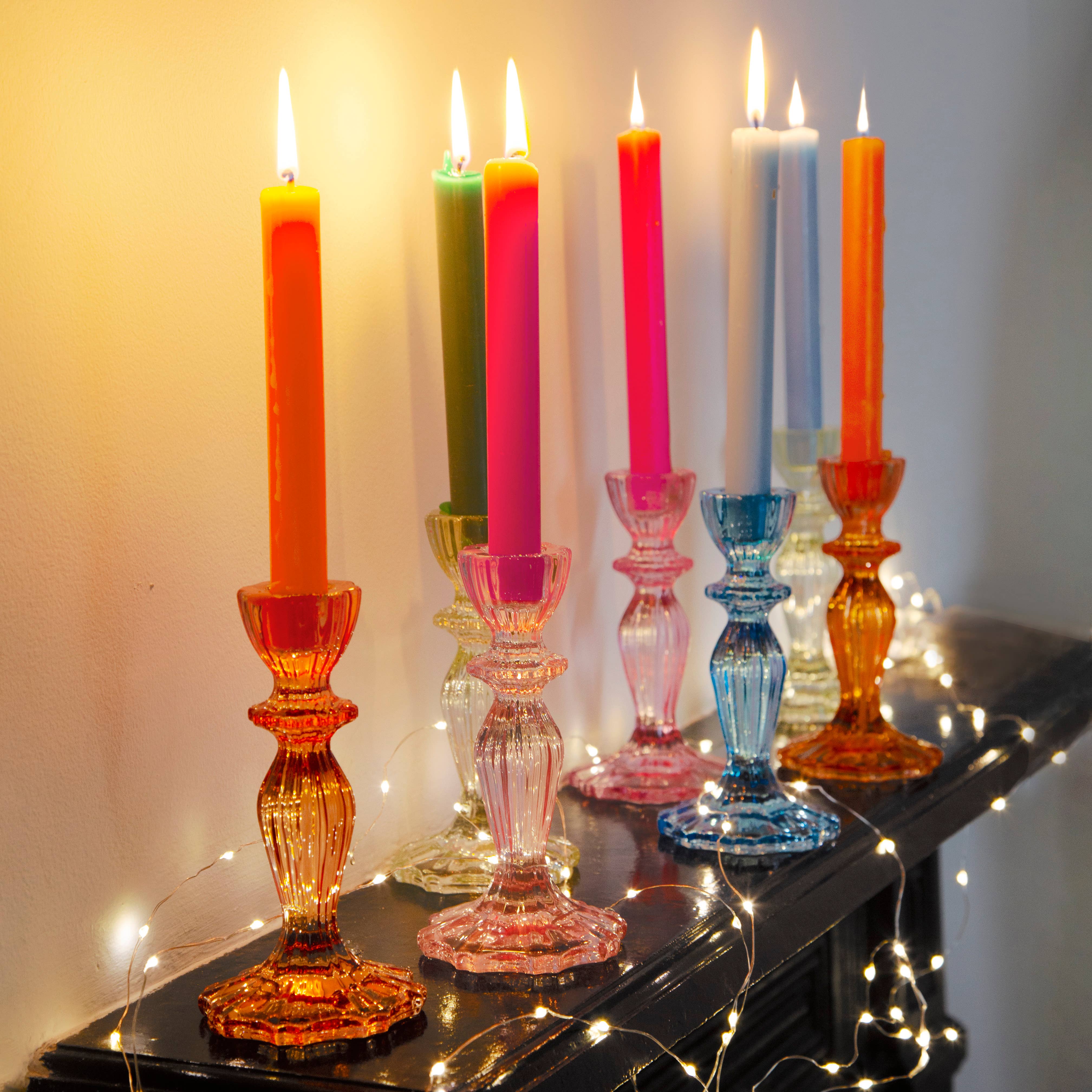 Orange Glass Candle Holder | Summer | Halloween | Fall |
