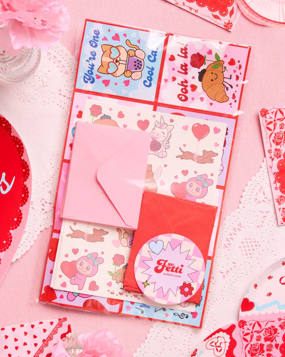 Valentine Kawaii V-Day Card Set | kawaii, mochi, kids