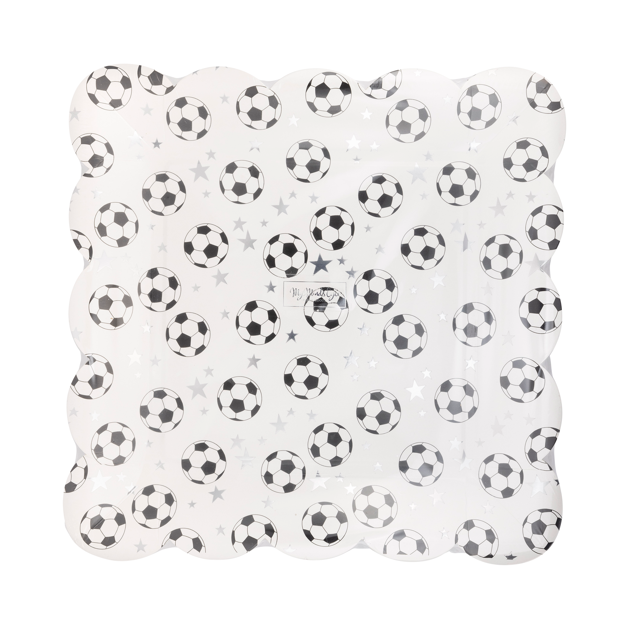 SOC1041 - Scattered Soccer Ball Paper Plate