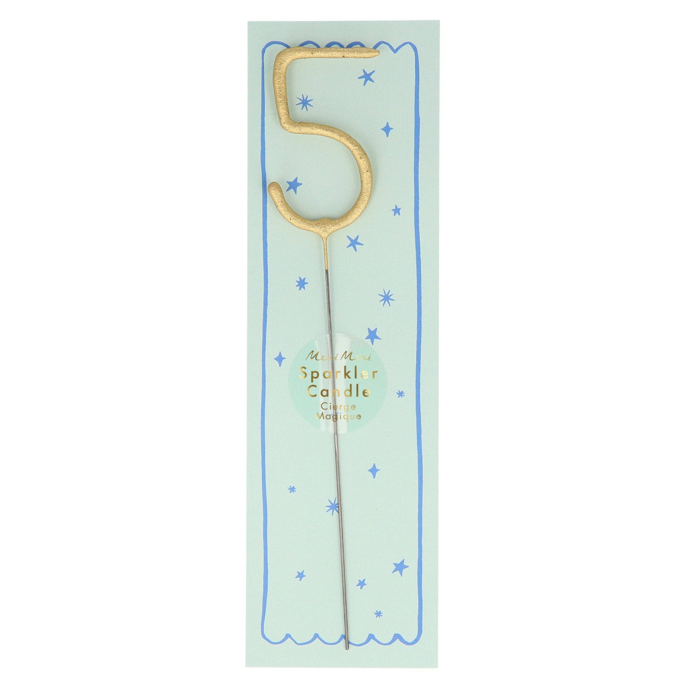 Gold Sparkler Numbers 0 to 9 Candles