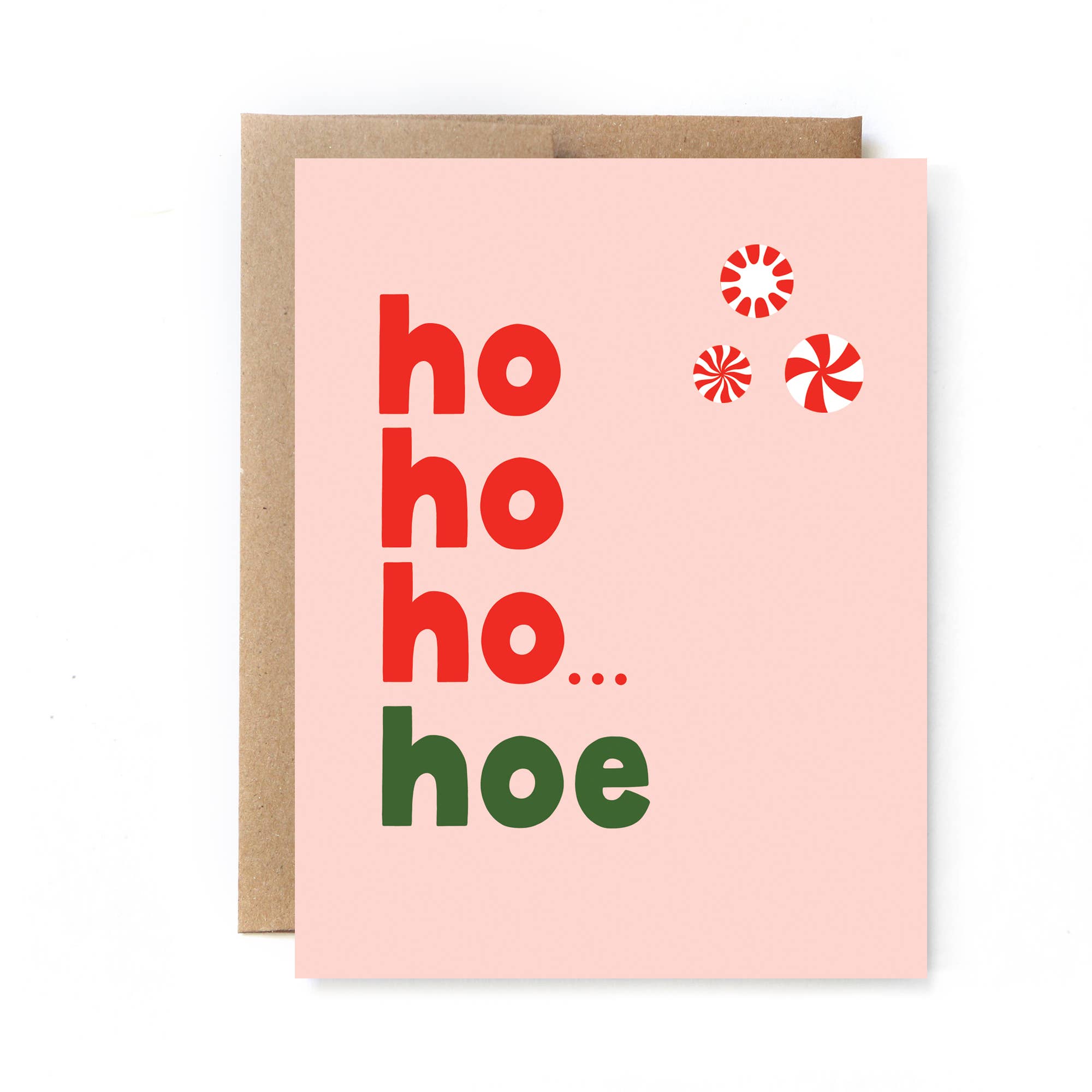 Funny Holiday Card - Recycled Paper - Ho Ho Hoe