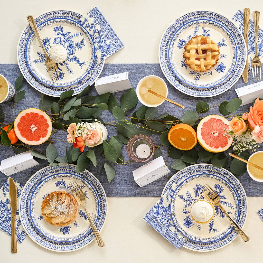 French Toile Large Plates (10 per pack)