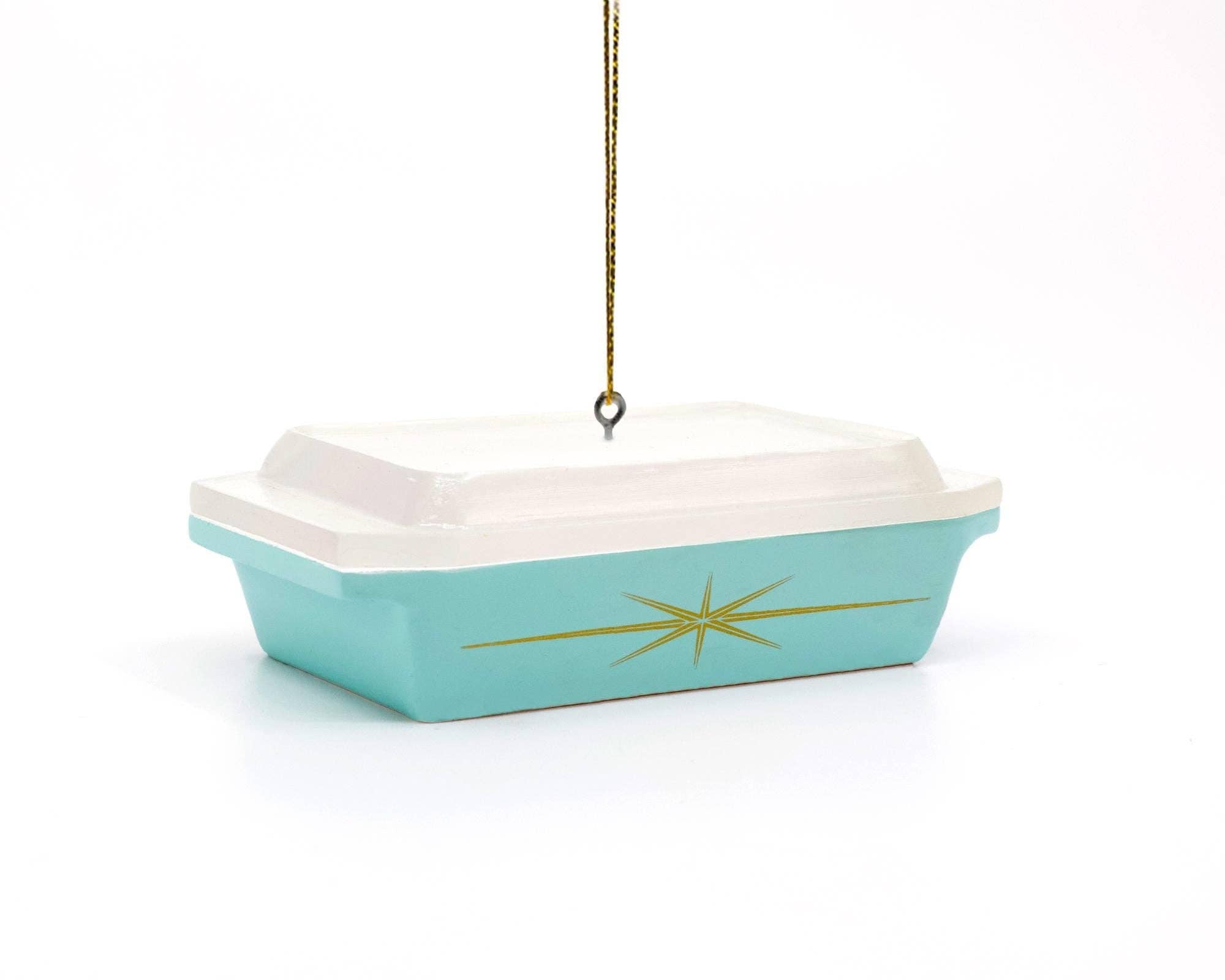 Mini Pyrex-Inspired Starburst Ornament – Retro Holiday Decor