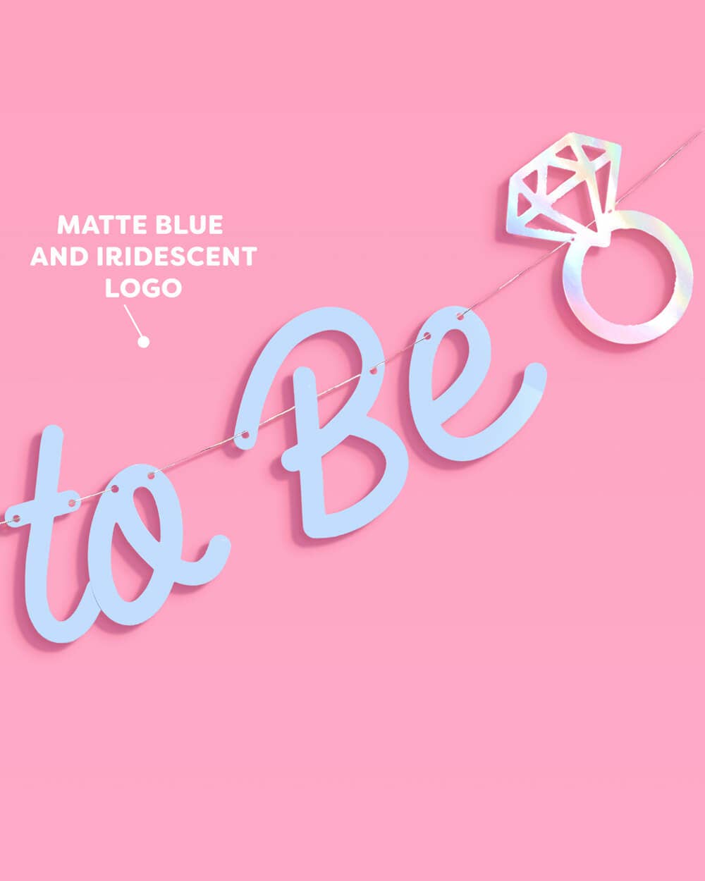 Blue Bride to Be Banner - matte blue + iridescent foil, Bachelorette Party Decorations, Bride