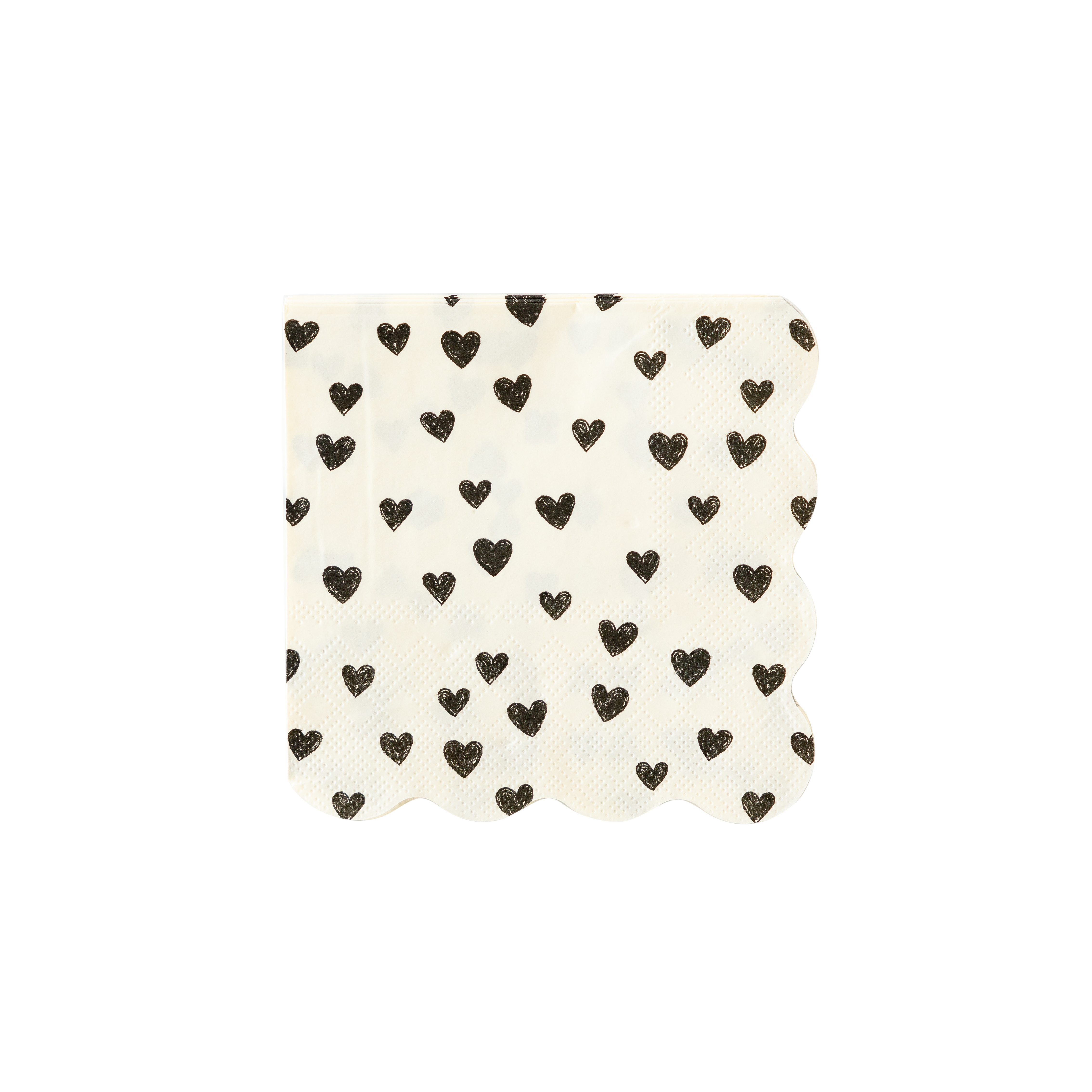 XOX1039 -  Black Hearts Cocktail Napkin