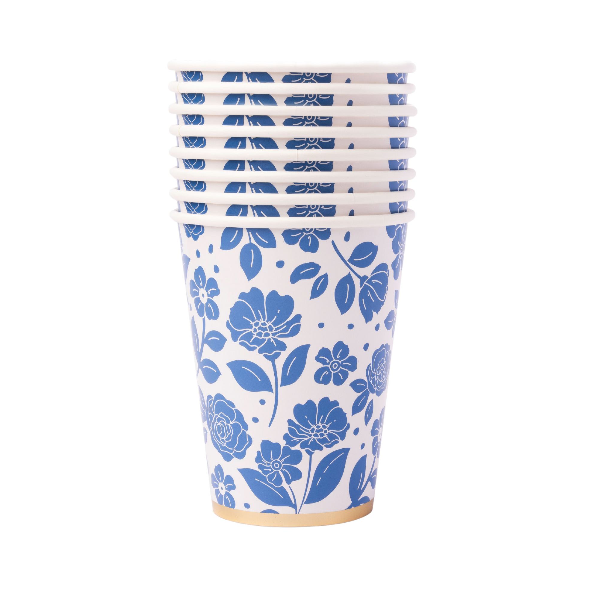 BELLE BLUE ELEGANT FLORAL CUPS