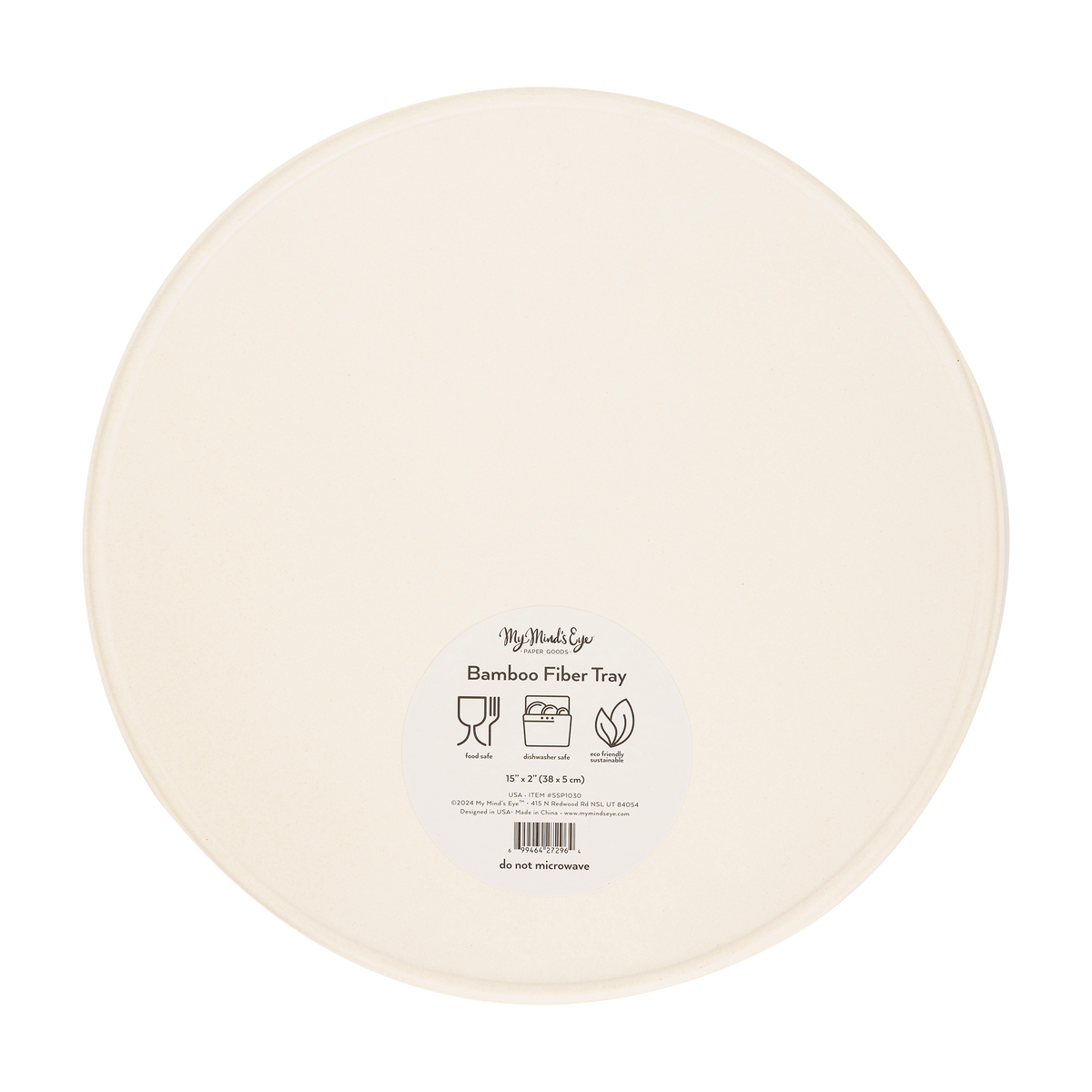 SSP1030 - USA Round Reusable Bamboo Serving Tray
