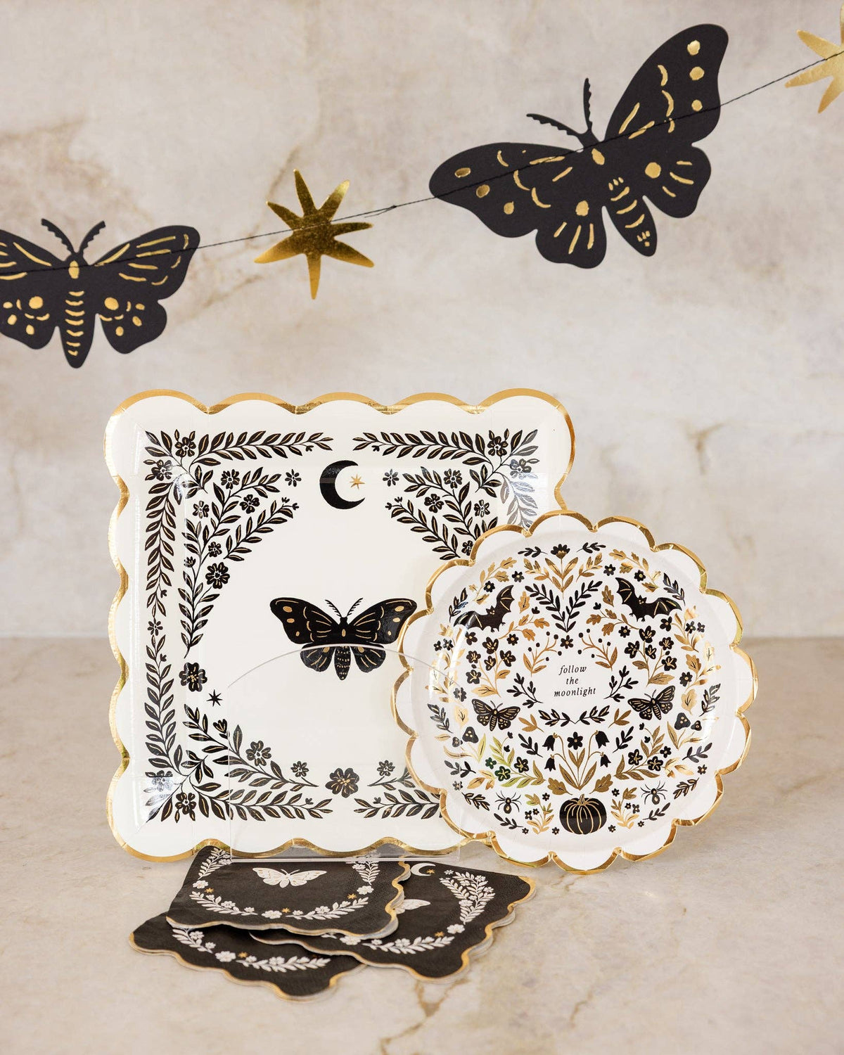MLT1339 - Moonlight Moth Cocktail Napkin