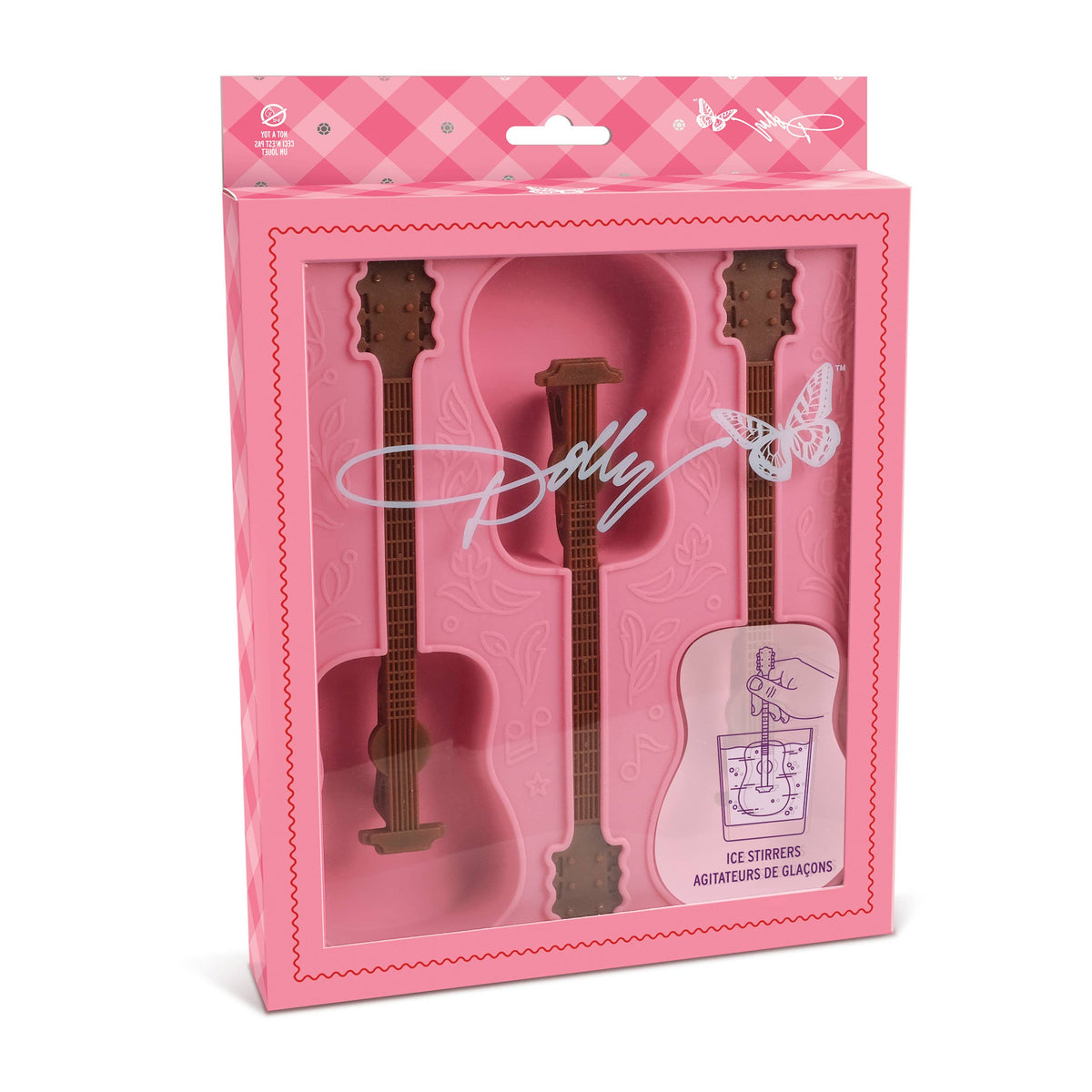 Dolly Parton Ice Mold Tray, Guitar Ice Stirrers