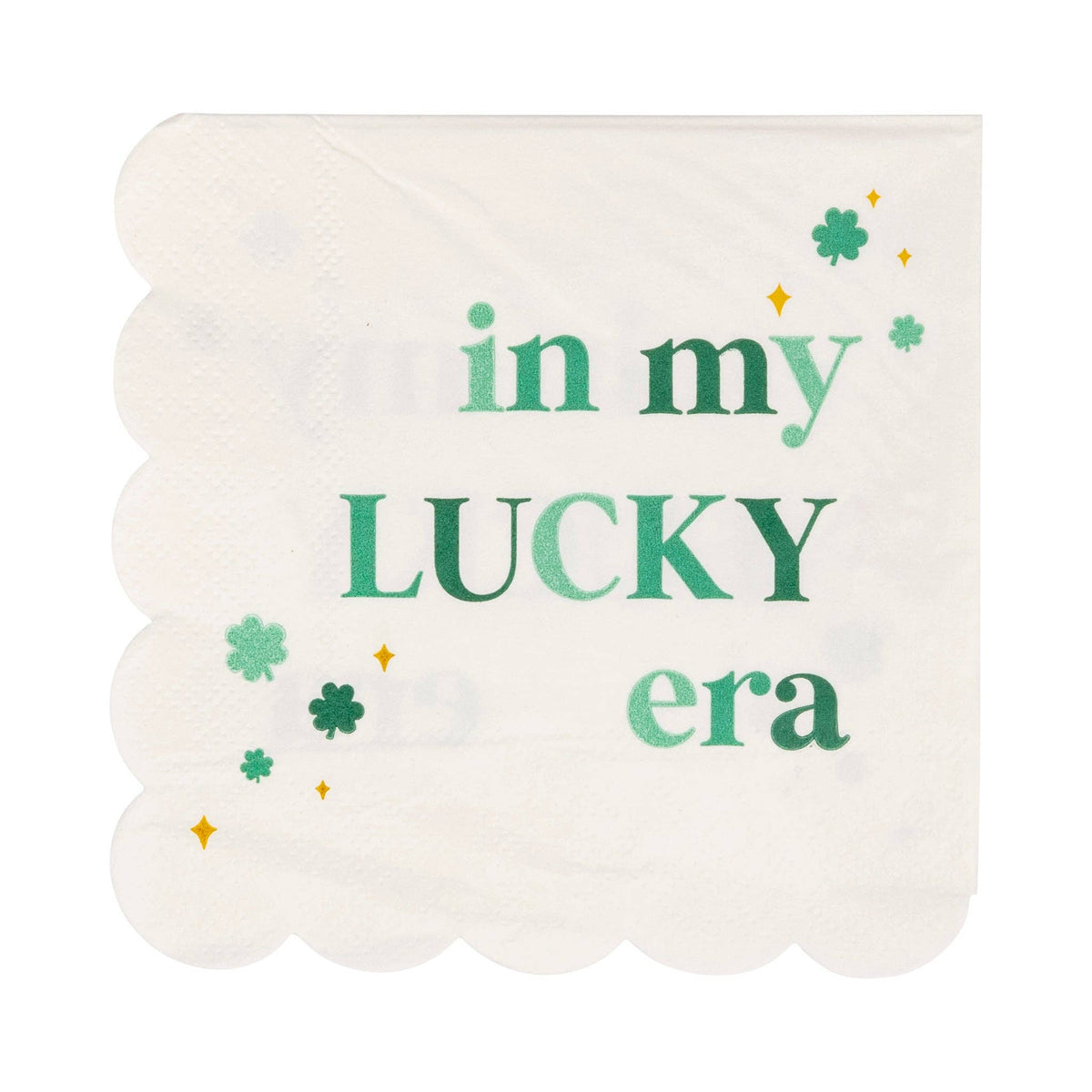 PLNP821 - Foil Lucky Era Scallop Cocktail Napkin
