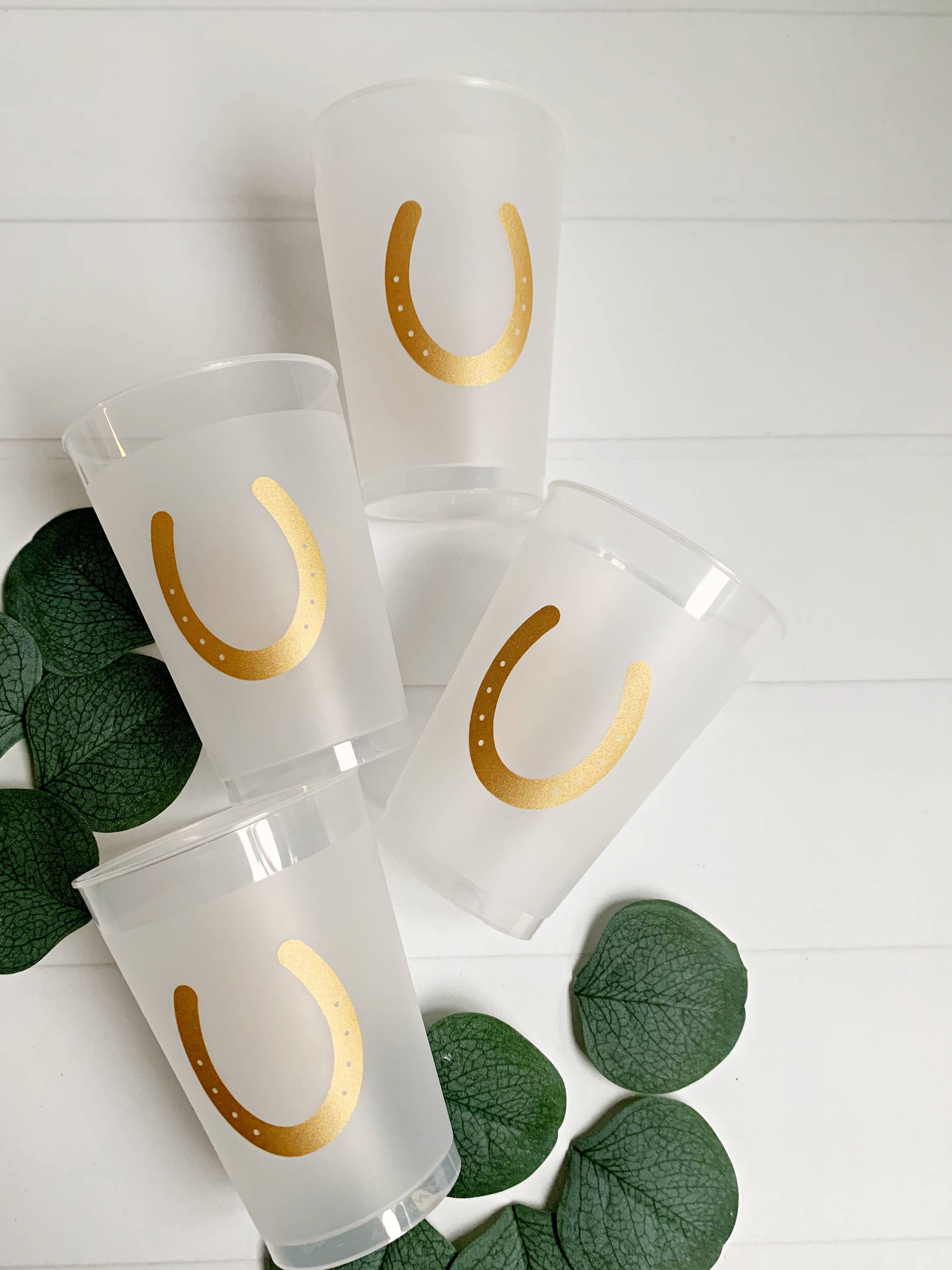 And They're Off! Derby 12 ounce Frosted Cups | Set of 8 Gold