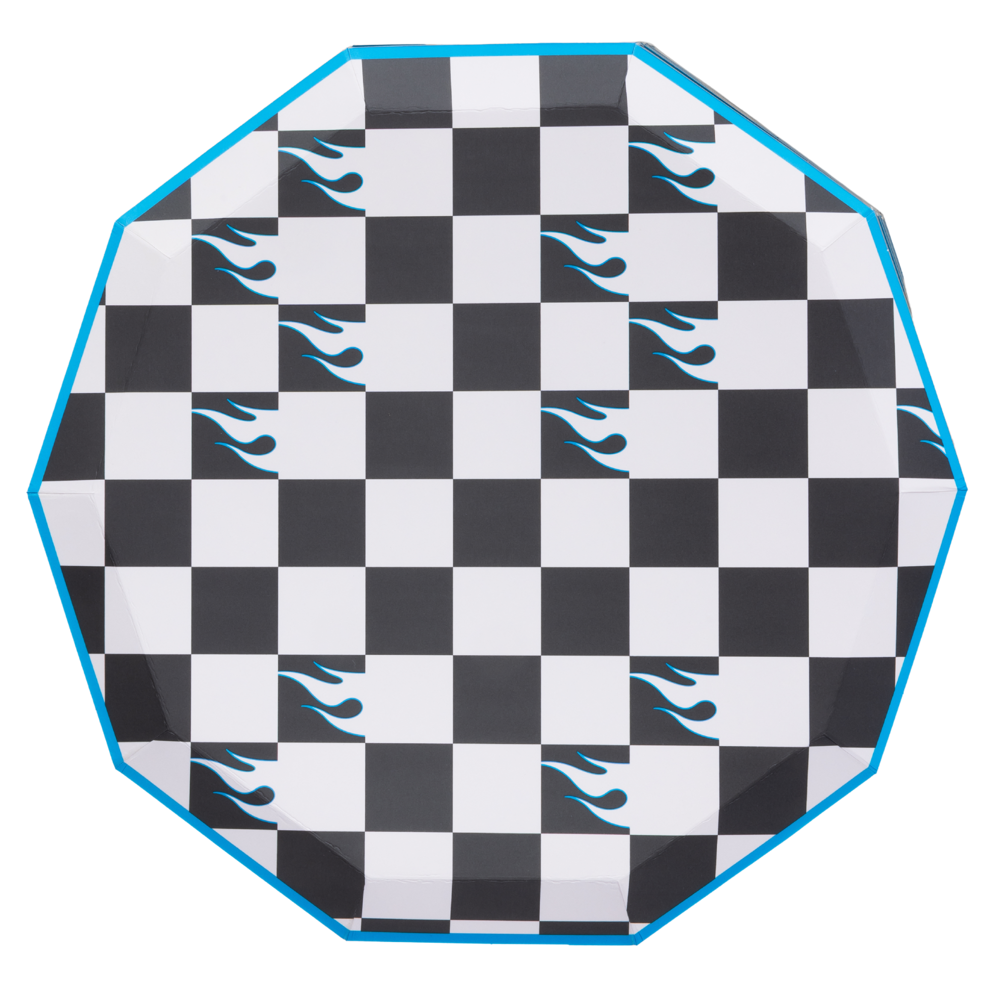 HOT WHEELS™ X BONJOUR FETE BLACK CHECKER LARGE PLATES