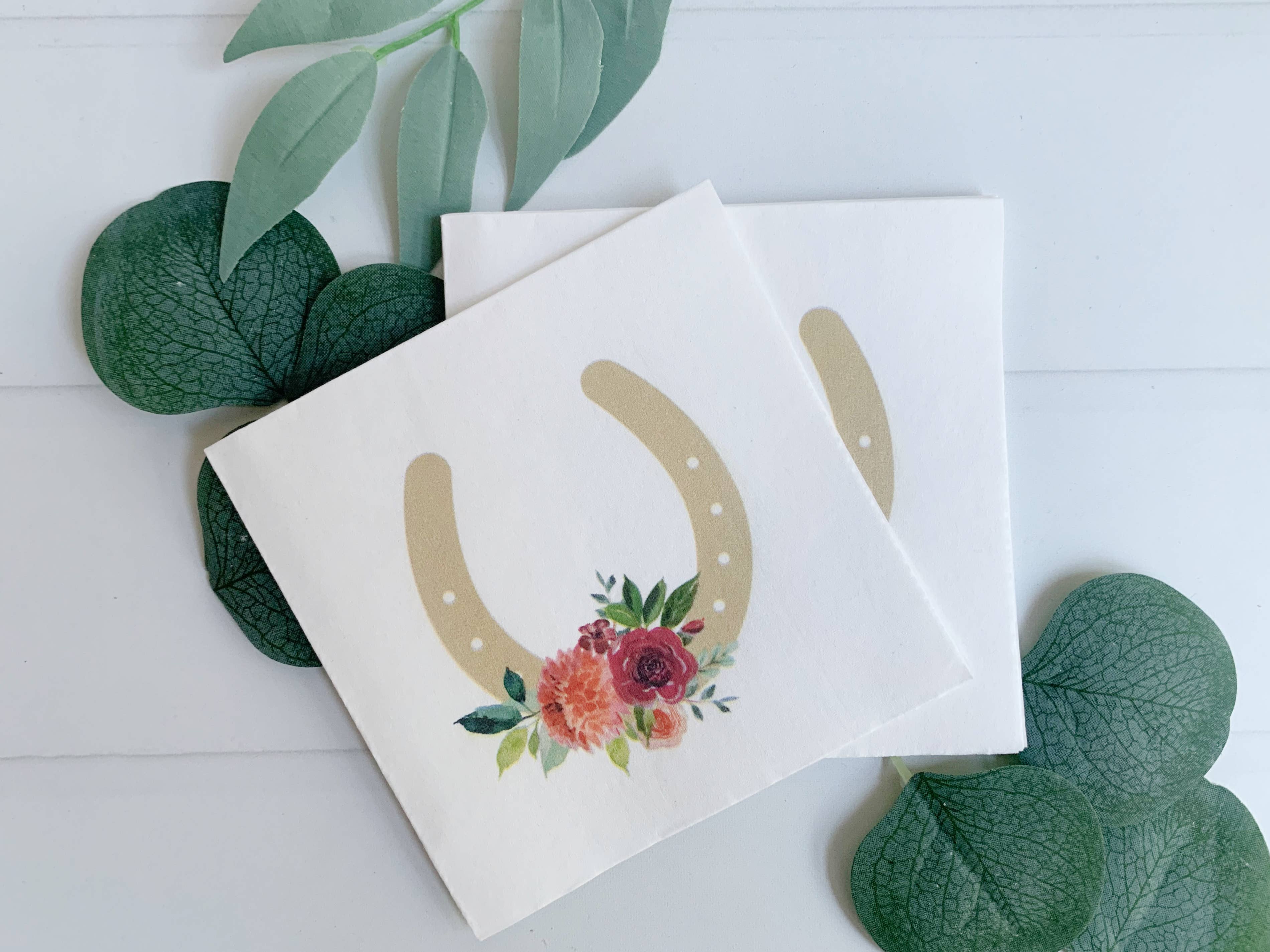 Kentucky Derby Roses Western Cocktail Napkins | Set of 16