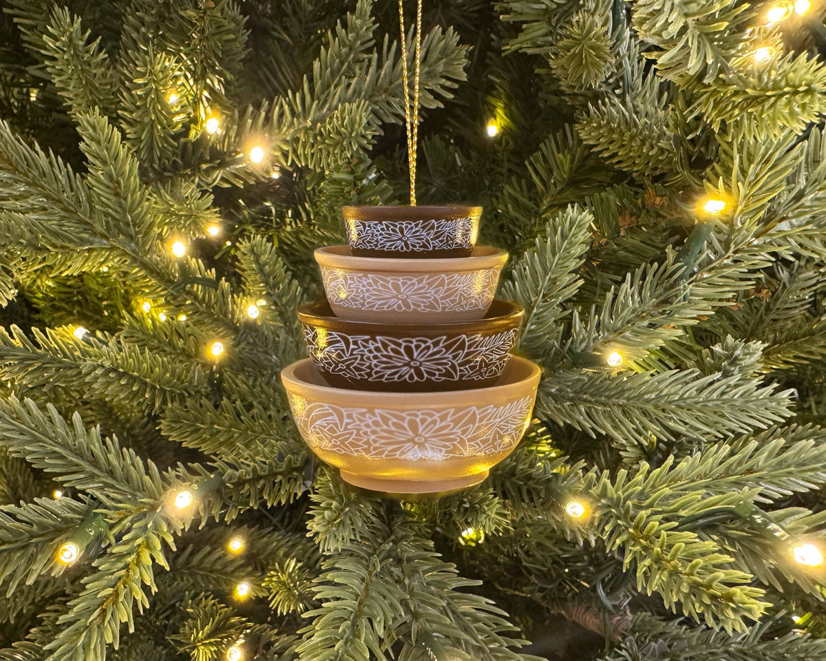 Mini Pyrex-Inspired Bowl Ornament | Retro Christmas Decor