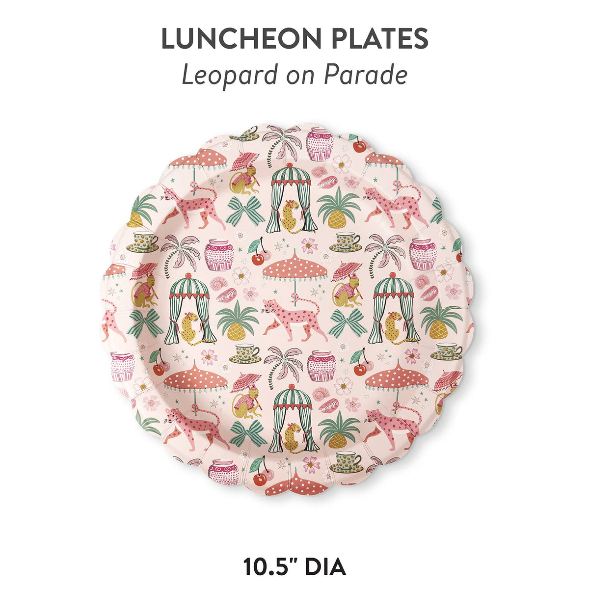 Leopard on Parade Scalloped Lunch Plates