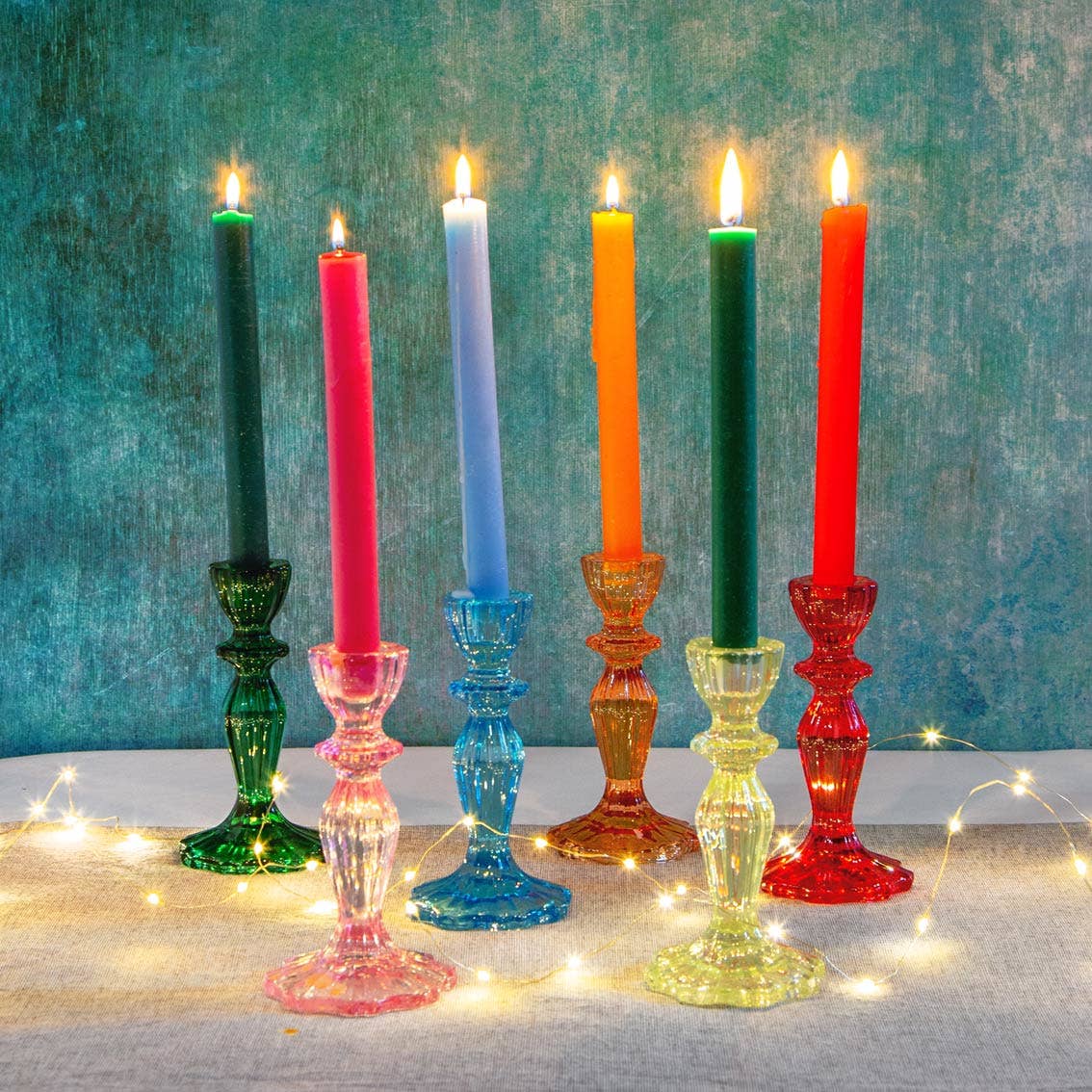 Dark Green Glass Candle Holder | Gifts | Christmas Decor |