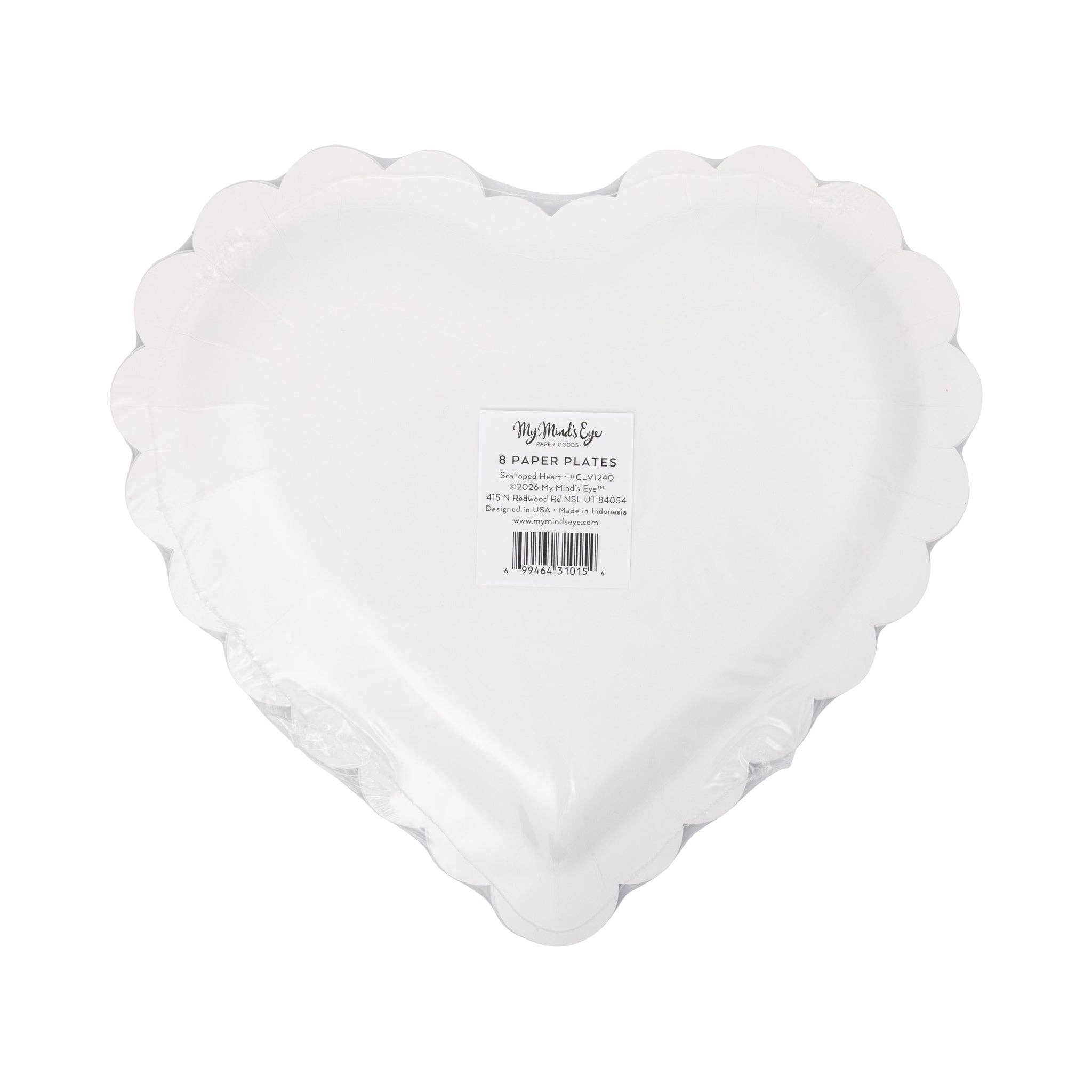 CLV1240 - Cream and Black Scalloped Heart Shaped Plate