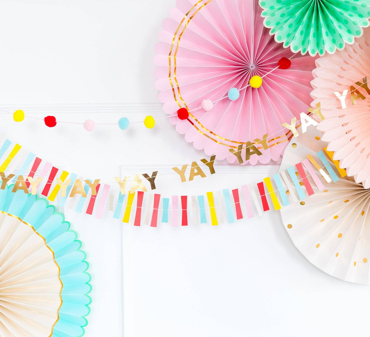 HBD707-Hip Hip Hooray Mini Banner Set