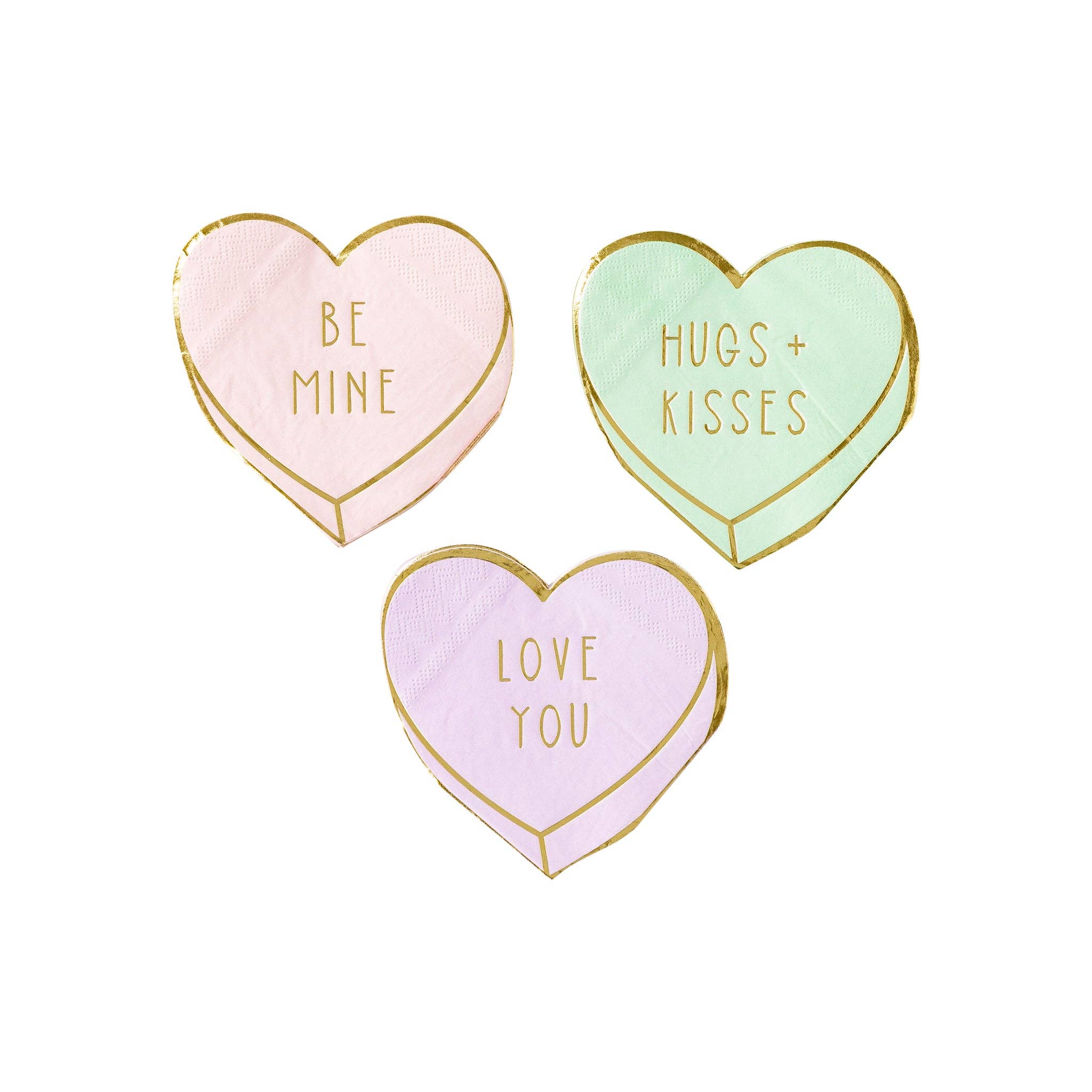 PLTS354R - Shaped Candy Heart Paper Napkin Set