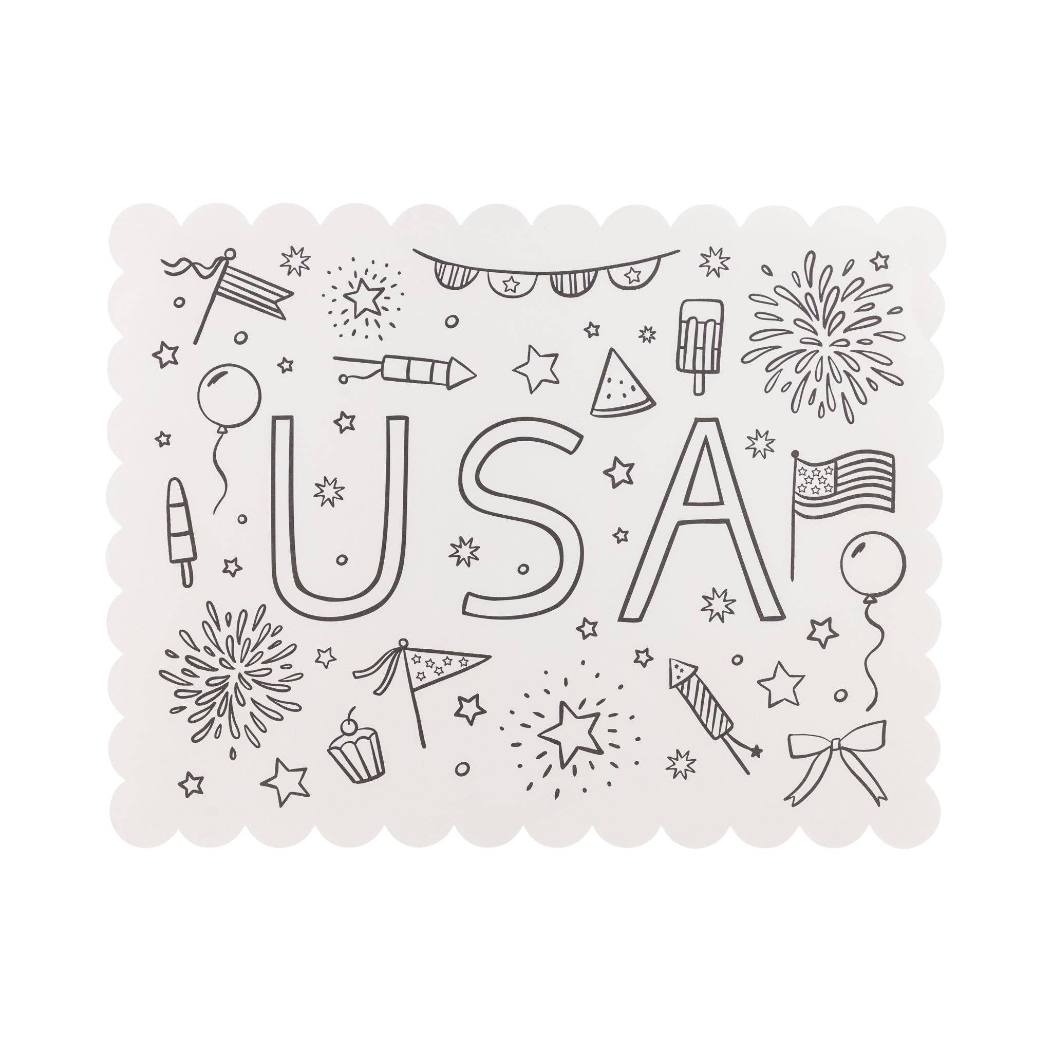PLCV167 - USA Coloring Activity Placemat (24 ct)