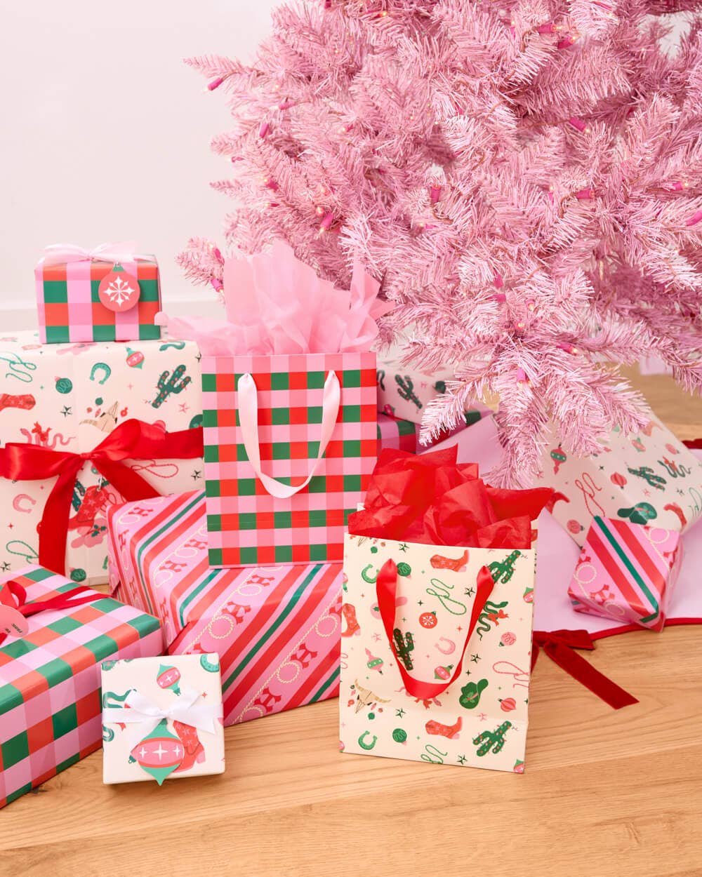 HO-down Gift Bag Set - 6 gift bags, western christmas birthday gift