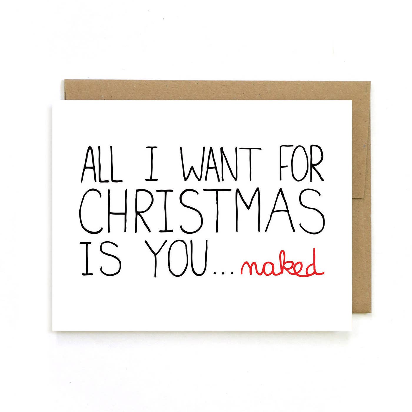 Sexy Christmas Card for Him Her - All I Want for Christmas