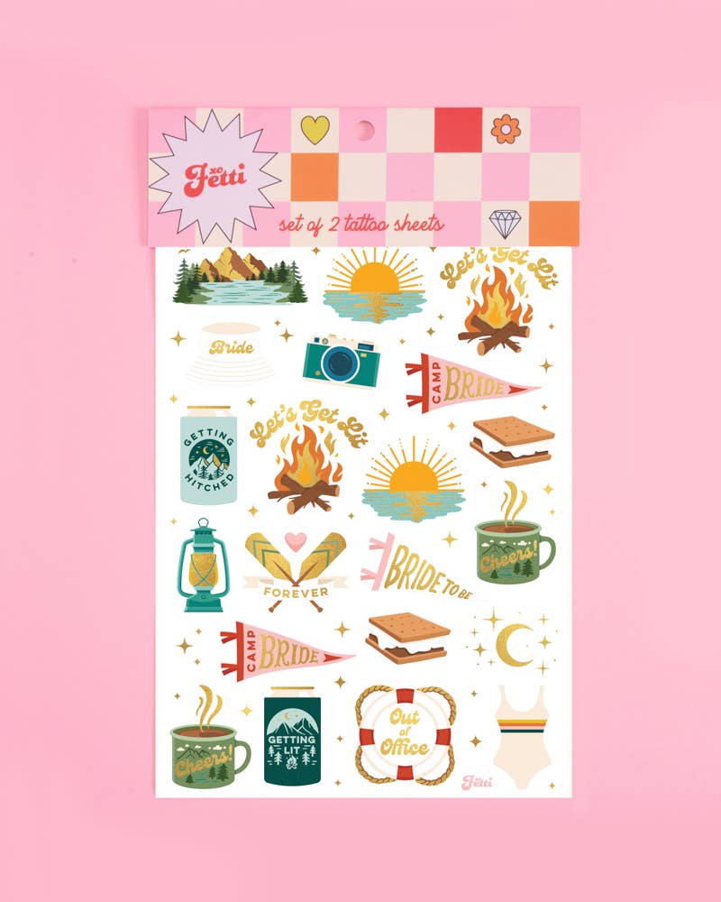 Camp Bachelorette Temporary Tattoos, Bach Bride Supplies
