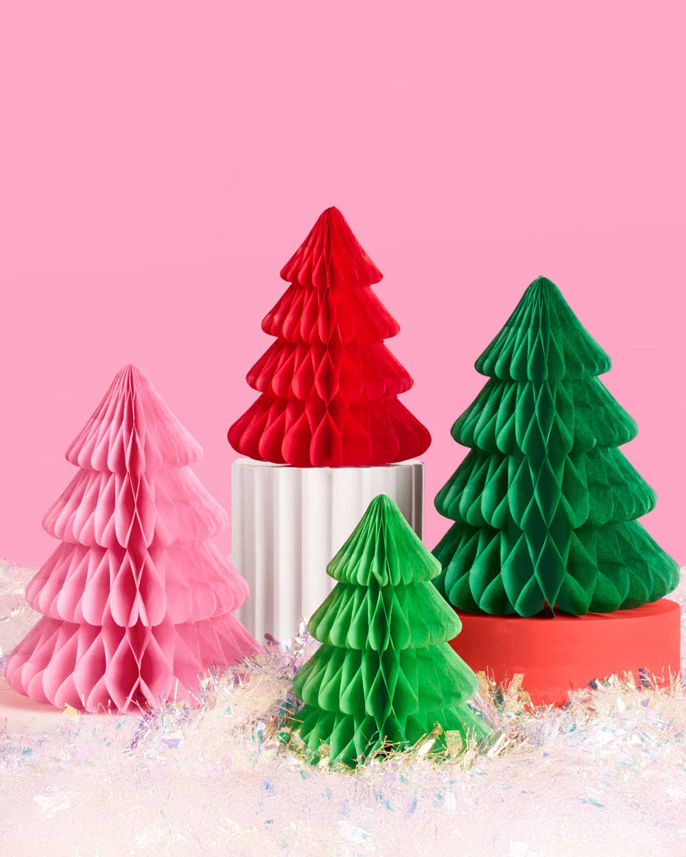 Very Merry XMAS Tree Set - 4 accordion tissue paper