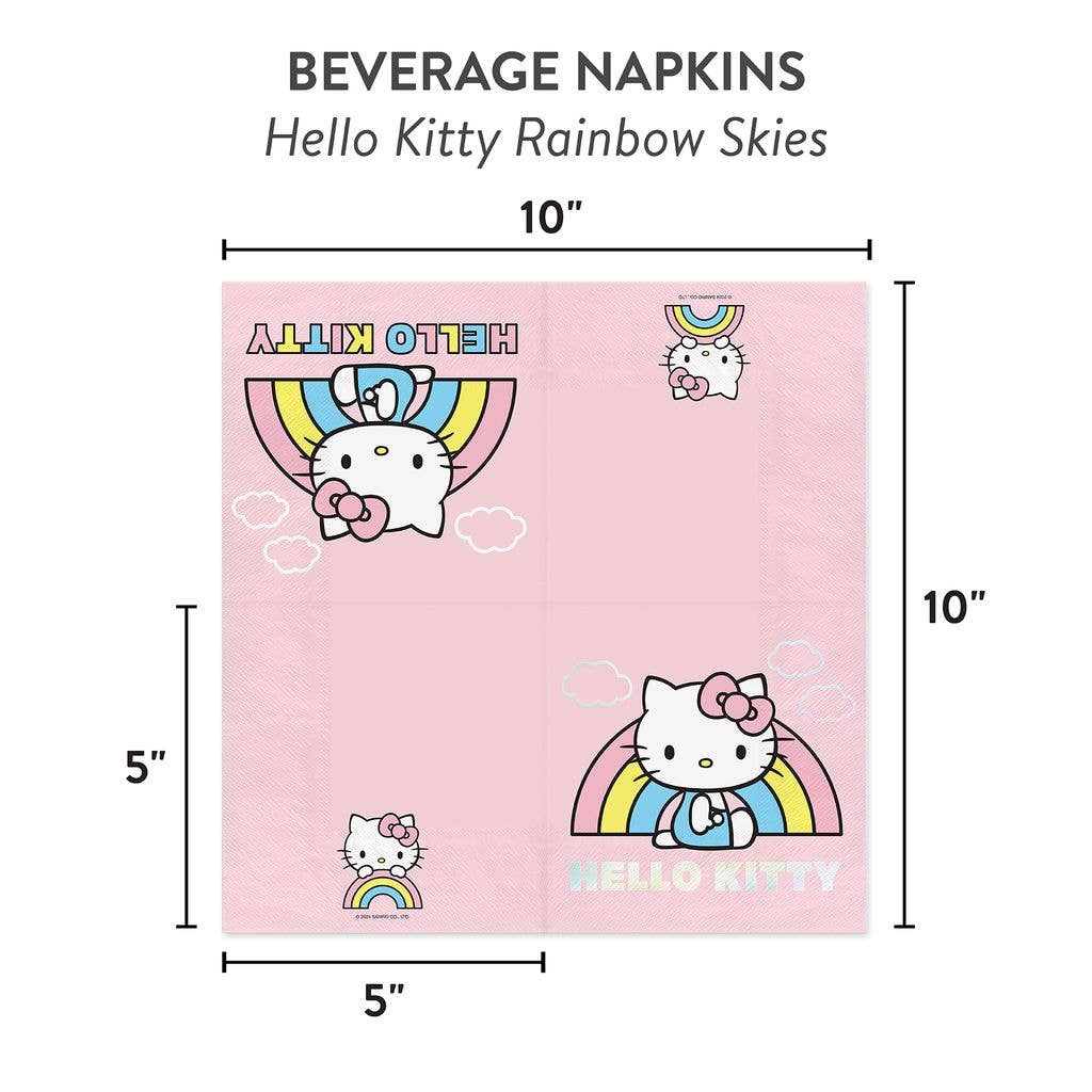 Hello Kitty Rainbow Skies Beverage Napkins