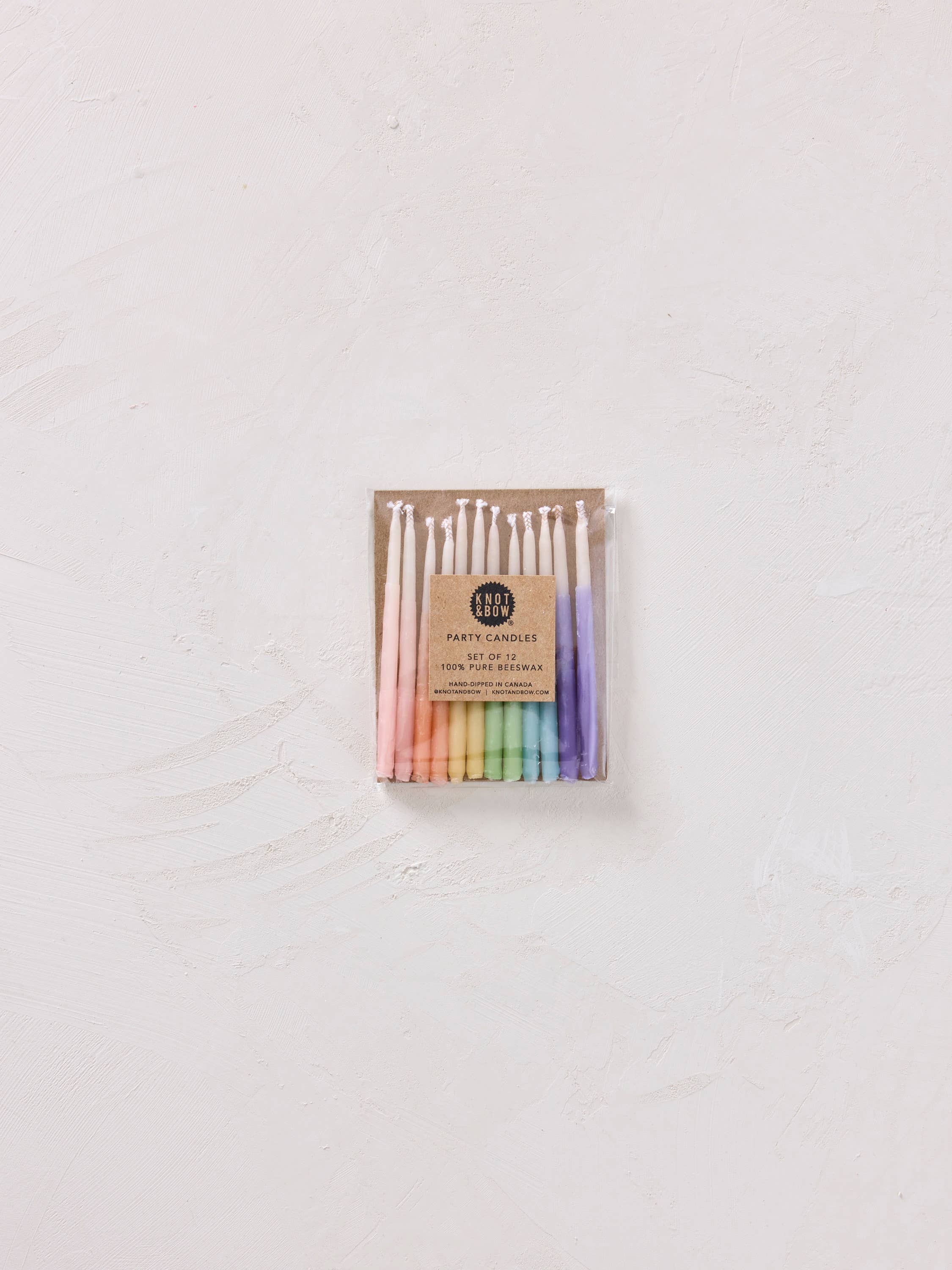 Hand-dipped 100% Beeswax Birthday Candles | Rainbow Ombré