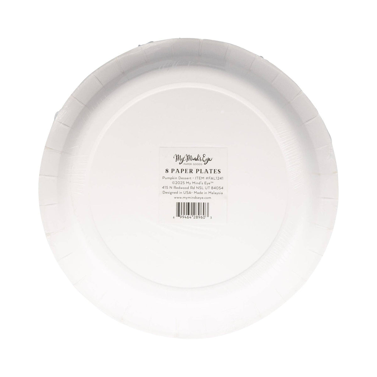 FAL1241 - Falloween Pumpkin Round Dessert 8" Paper Plate