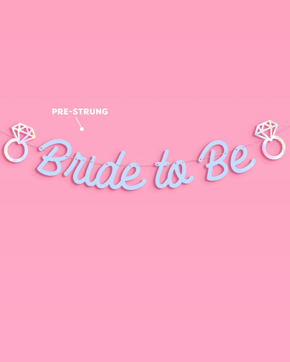 Blue Bride to Be Banner - matte blue + iridescent foil, Bachelorette Party Decorations, Bride